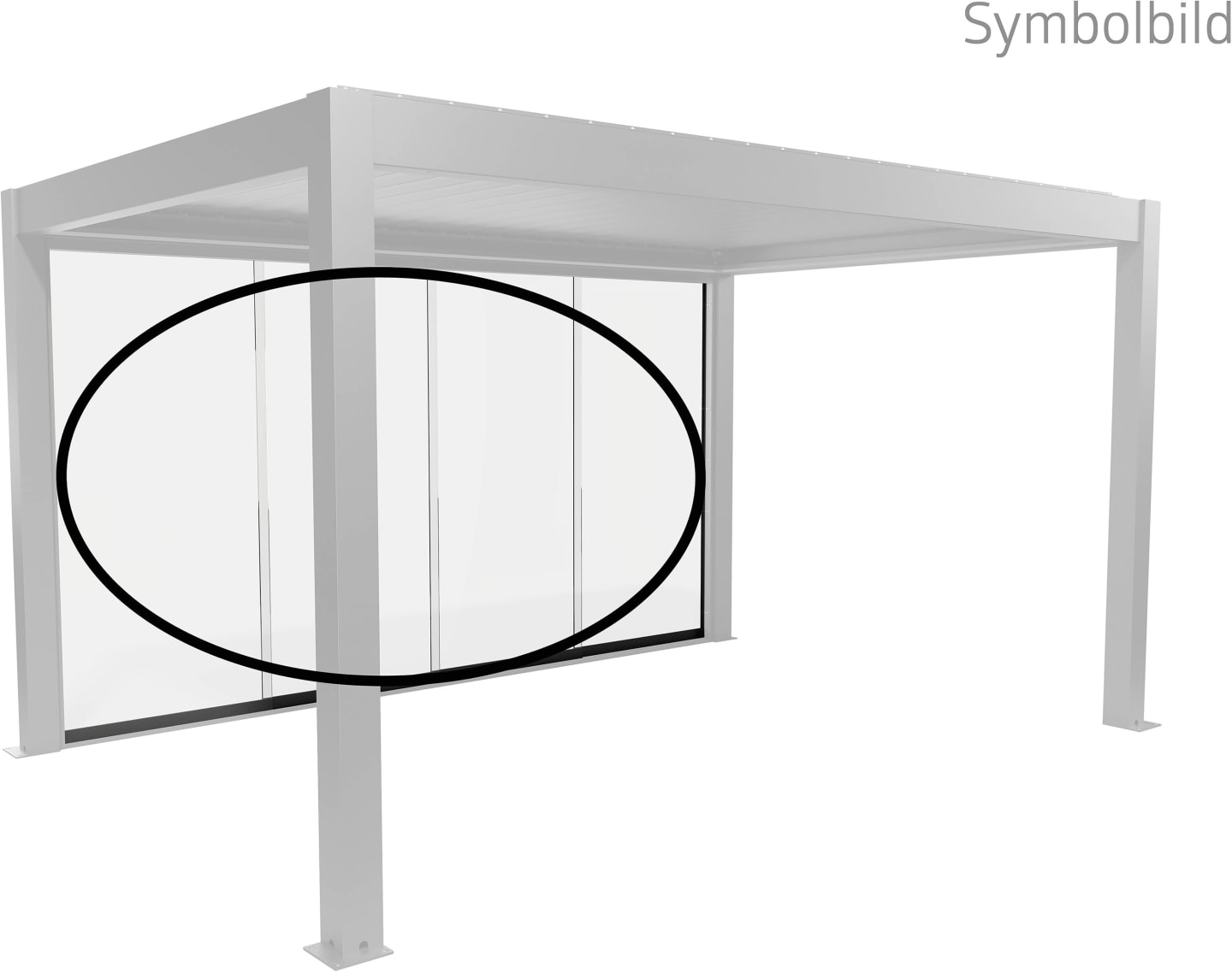 biohort® Glasschiebewand für biohort® Pergola, dunkelgrau-metallic, 300 cm, B449206