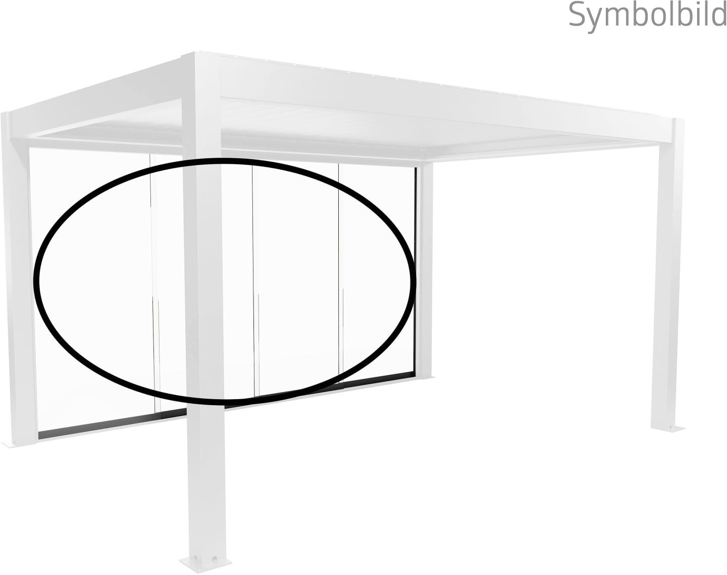 Biohort Glasschiebewand für Biohort Pergola, weiß, 300 cm, B419206