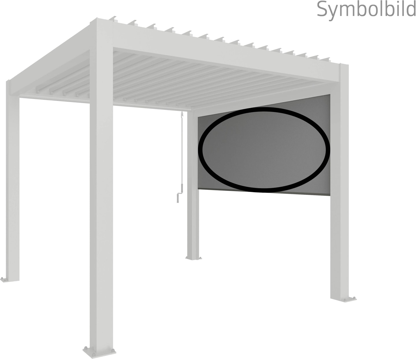 Biohort Sonnenschutzrollo für Biohort Pergola, quarzgrau-metallic, 350 cm, B489309