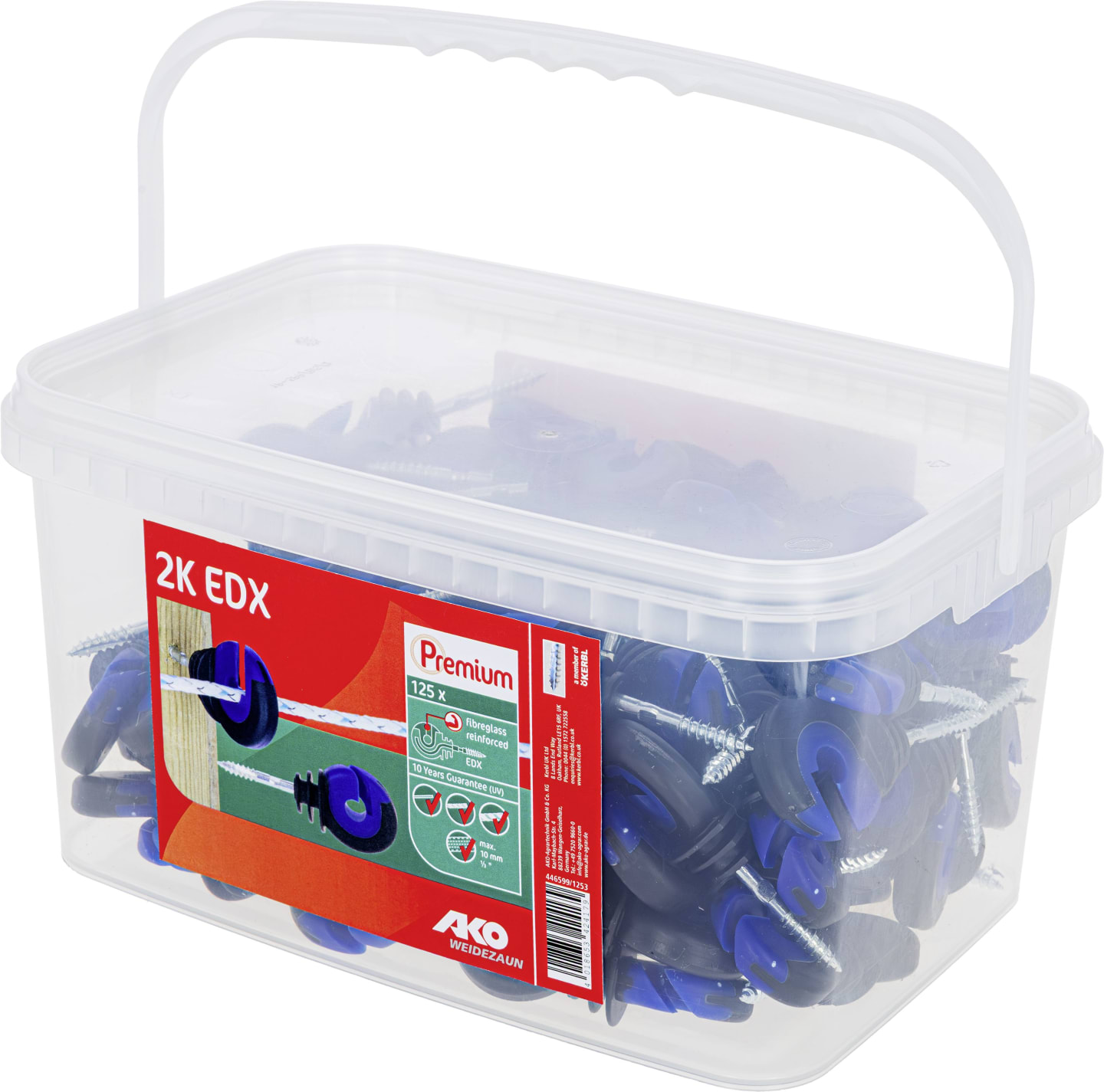 Ako Ringisolator "2K EDX", Holzgewinde selbstschneidend, für Draht, Litze, Seil, Band 10 mm
