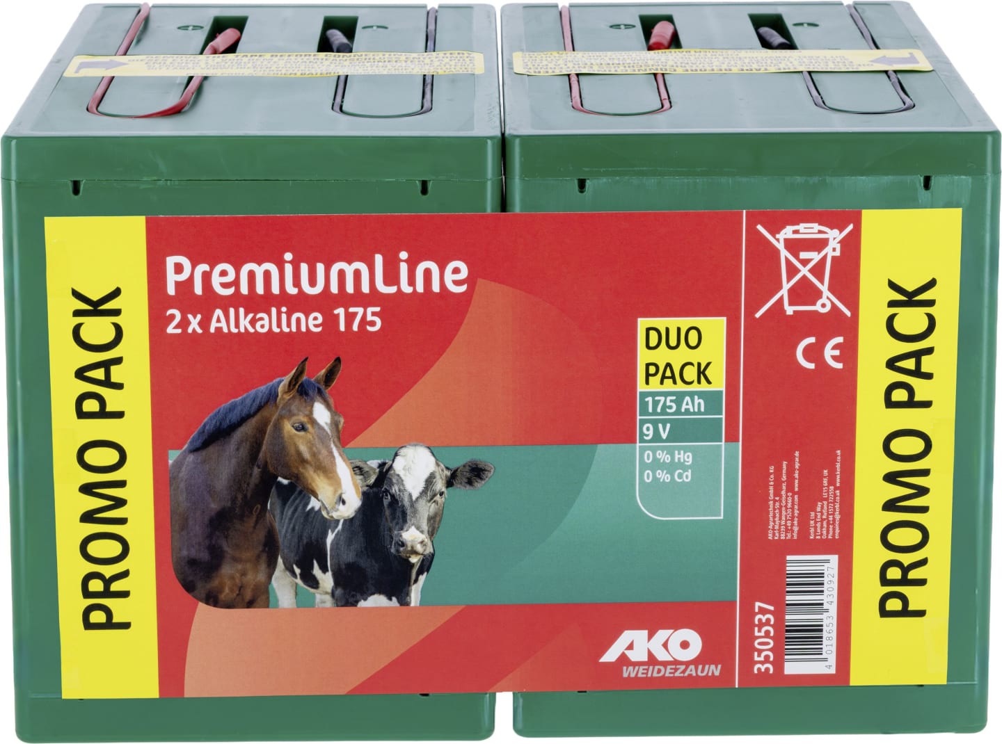 Ako Weidezaunbatterie "Premium Line" 9 V Alkali/Mangan, für Weidezaungeräte
