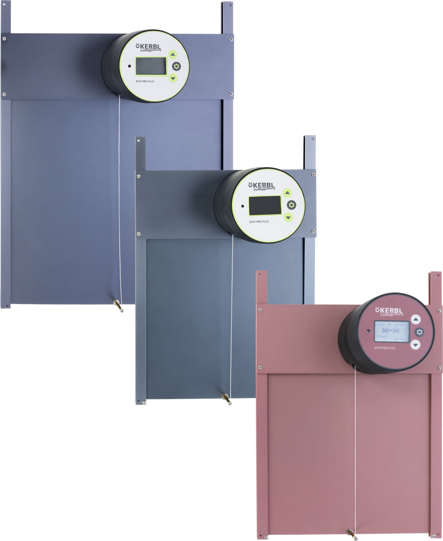 KERBL Hühnerklappe "Duo Pro Plus" Set mit Steuerung und Schienen für Geflügelställe