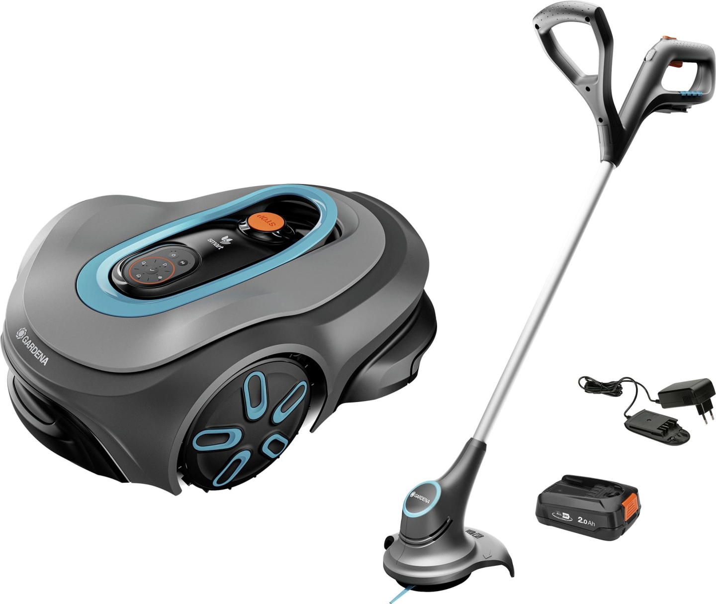 GARDENA Mähroboter "smart SILENO max" für Rasenflächen bis 800 m², mit Akku-Trimmer, 19901-20