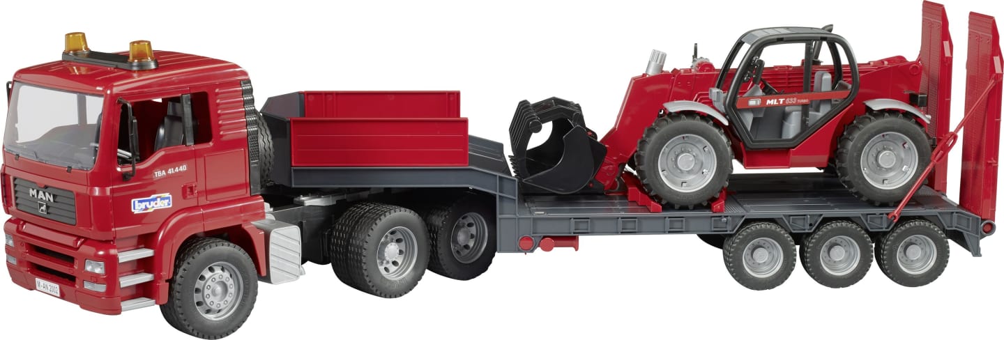 Bruder® Modell "MAN TGA Tieflader mit Manitou Teleskoplader" 1:16, 02774
