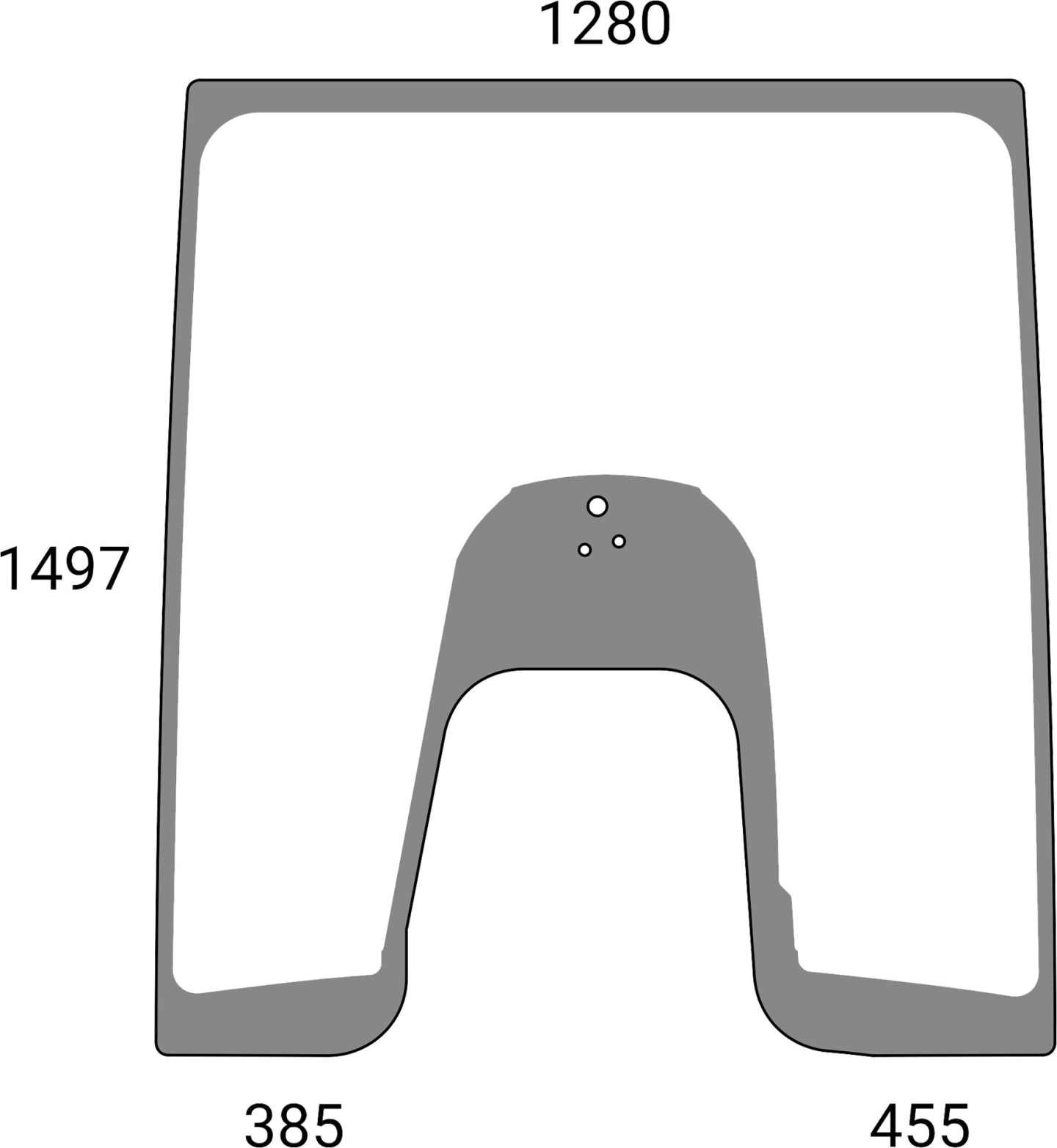 Frontscheibe grün, geklebt, für Traktor Claas Arion 410, 420