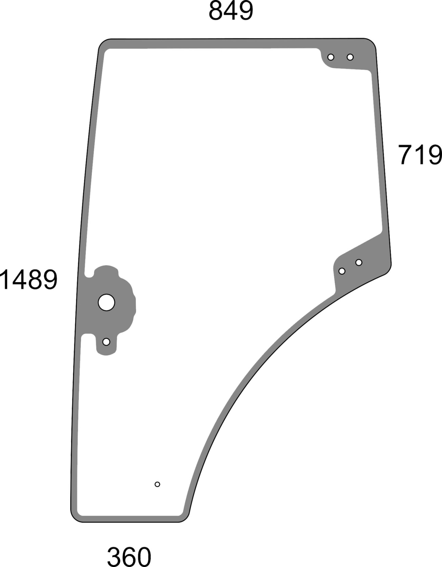 Türscheibe grün, links/rechts, für Traktor Claas Arion 410, 420