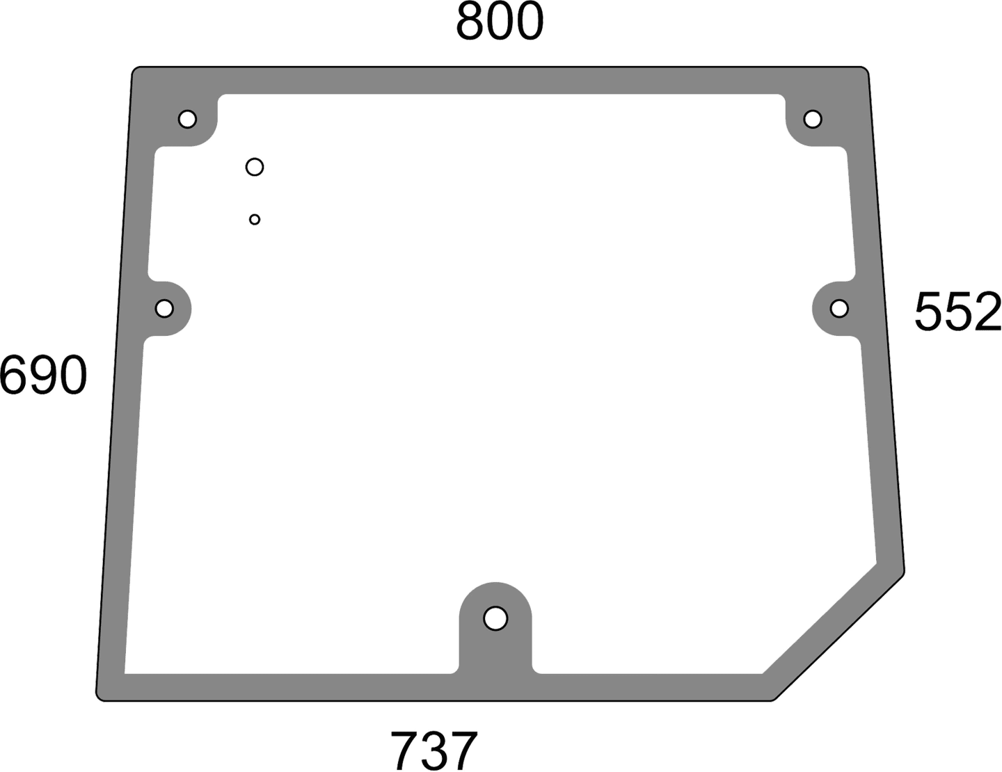 Heckscheibe grün, Siebdruck, für Traktor Lindner Geotrac 104, 114, 124, 134
