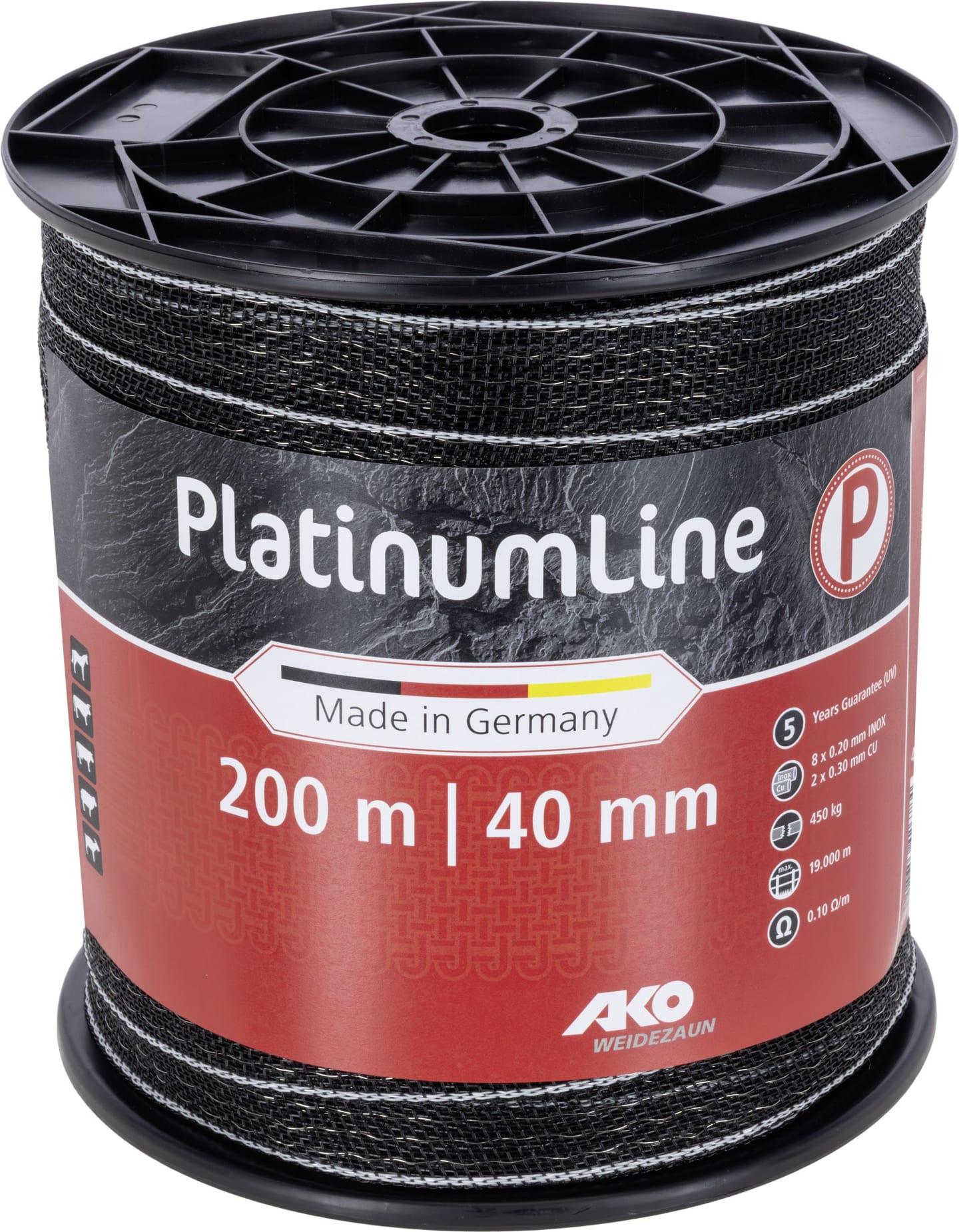 Ako Breitband "PlatinumLine" 40 mm/200 m, schwarz; weiß, 442832