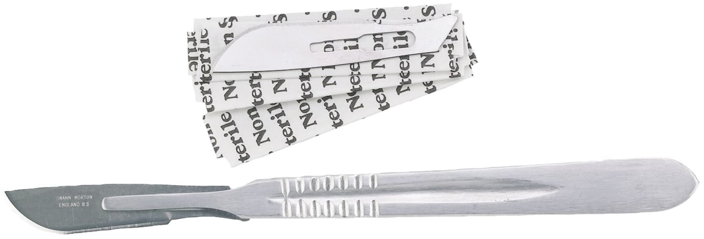 KERBL Skalpellklingenset mit Skalpellgriff und -klingen, 22160