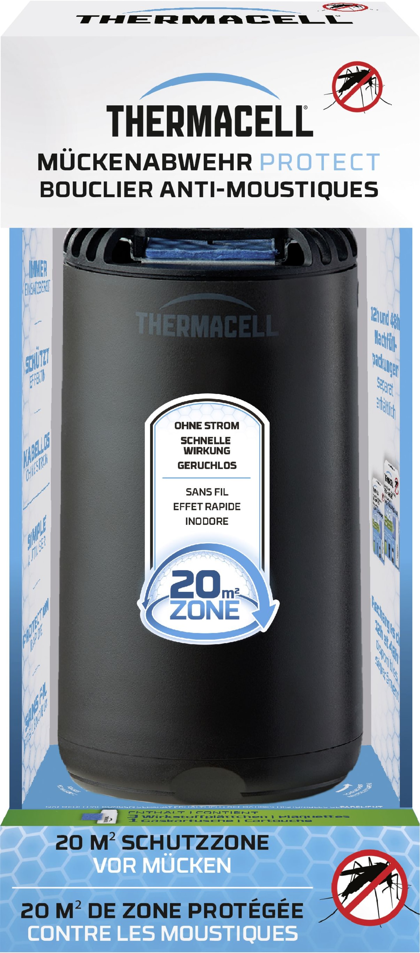 Thermacell Mückenabwehr "Protect" Tischgerät, schwarz matt, für max. 20 m², 86601995