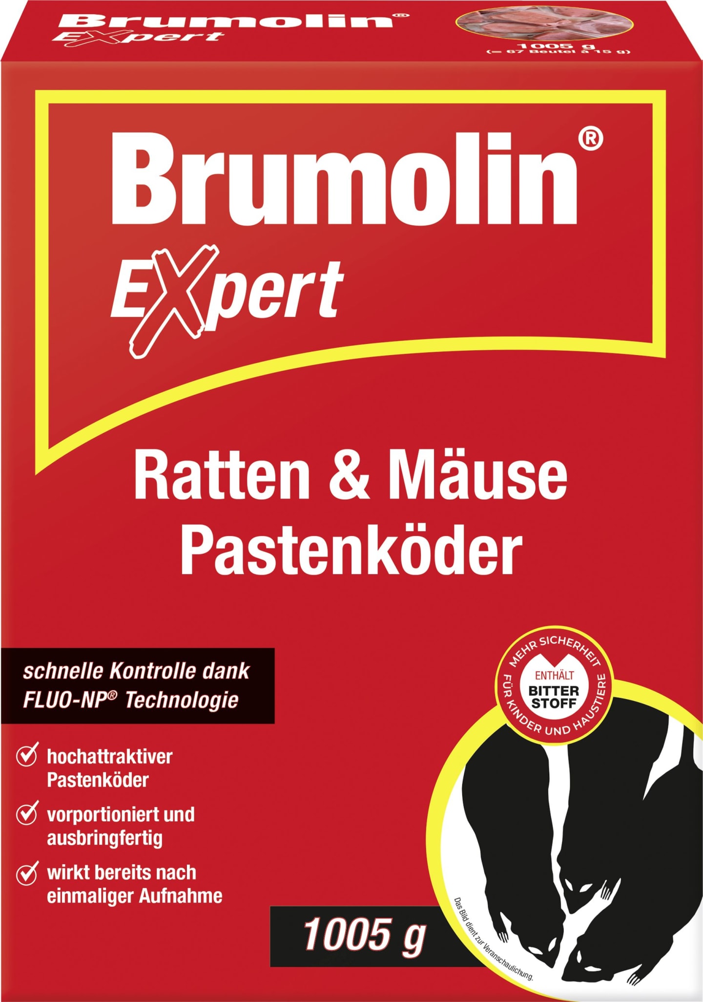 Brumolin Pastenköder "Expert" 1.005 g, gegen Ratten, Mäuse, 86601889