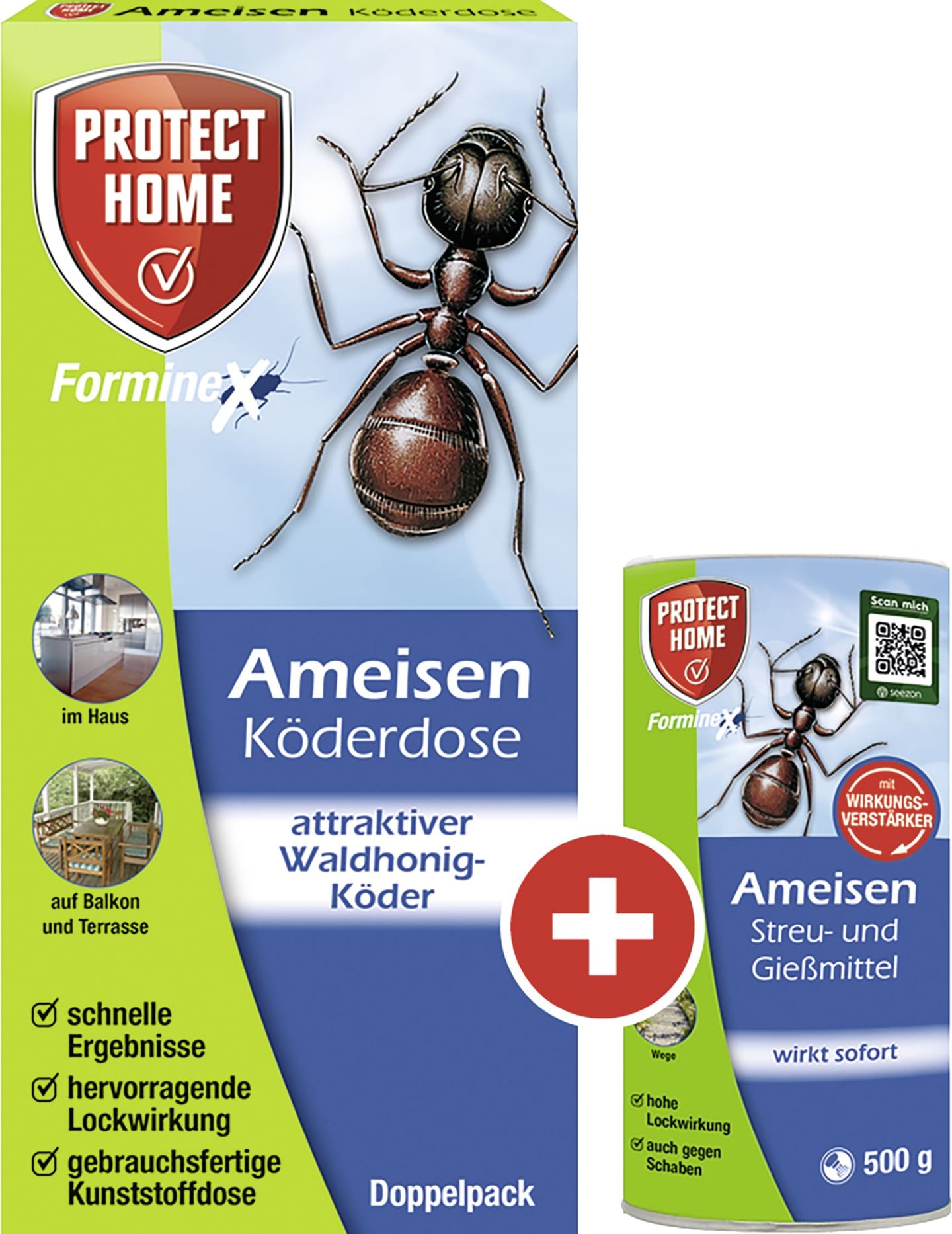 Protect Home Ameisenköder "FormineX" gegen Ameisen auf Terrassen, Balkonen, Wegen, 84400105