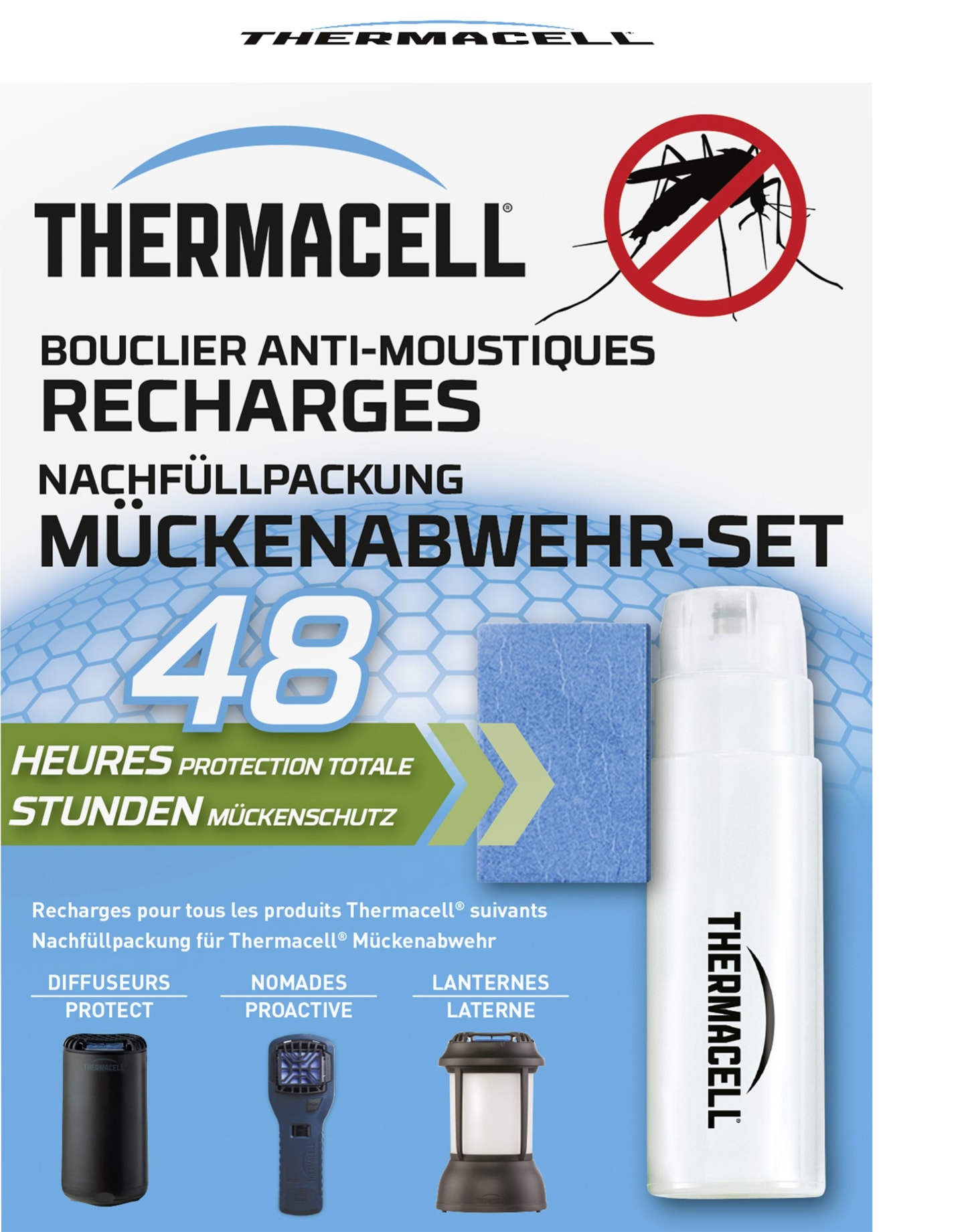 Thermacell Wirkstoffplättchen mit Zitroneneukalyptusöl zur Mückenabwehr, für 15 m², 48 Stunden Schutz, 86601878