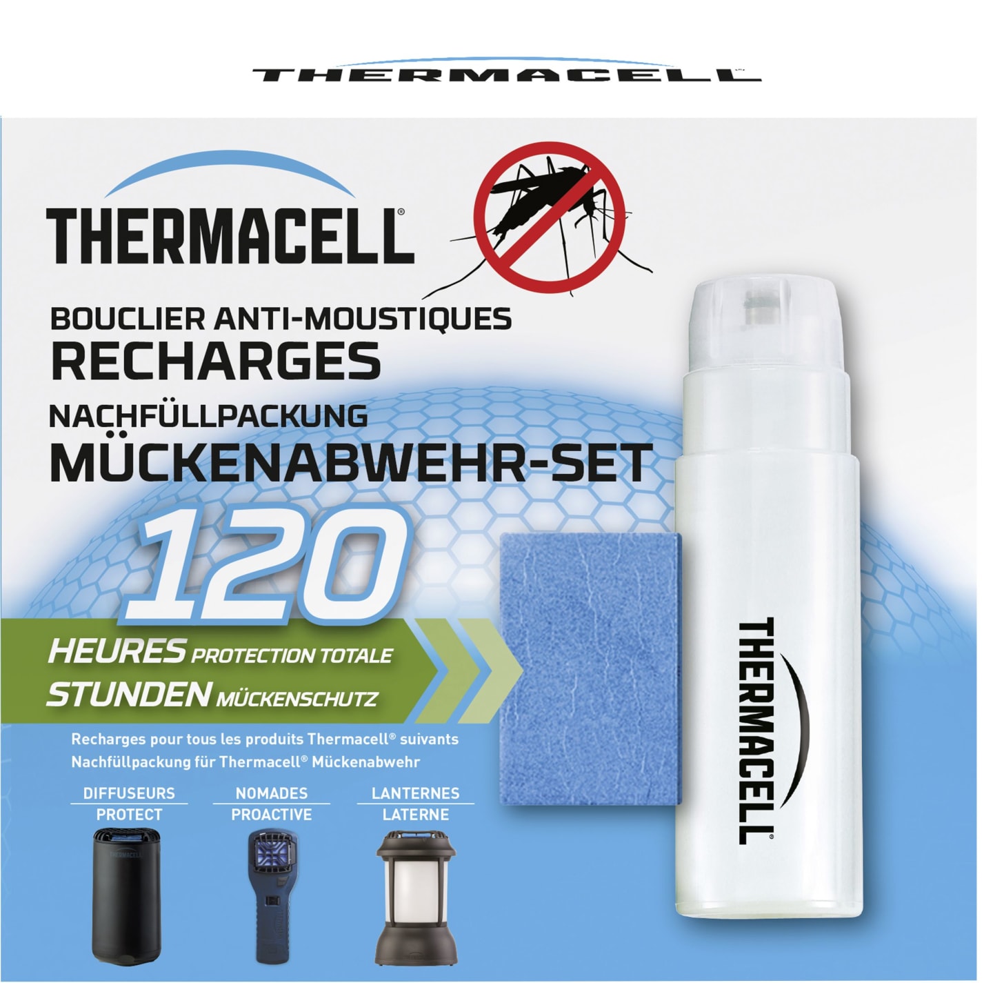 Thermacell Wirkstoffplättchen mit Prallethrin zur Mückenabwehr, für 20 m², 120 Stunden Mückenschutz, 86601332