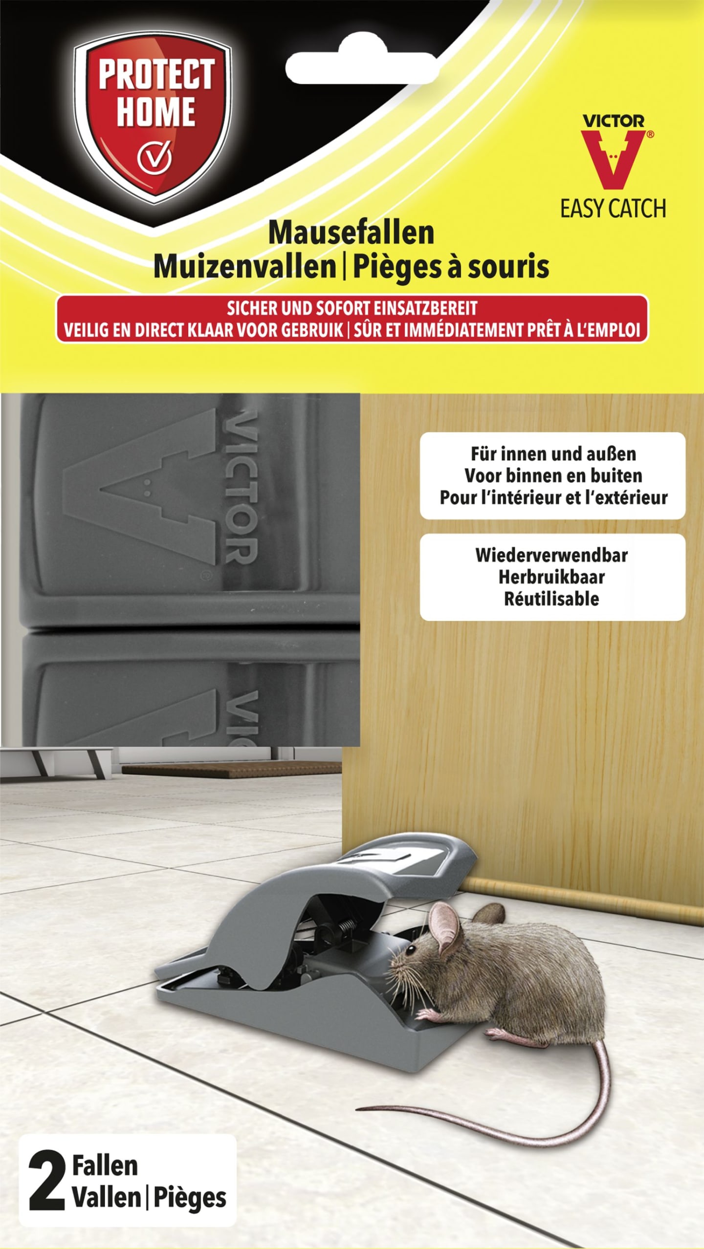 Protect Home Mausefalle "Easy Catch" mechanisch für Innenbereich; Außenbereich, 2 St. , 86601224