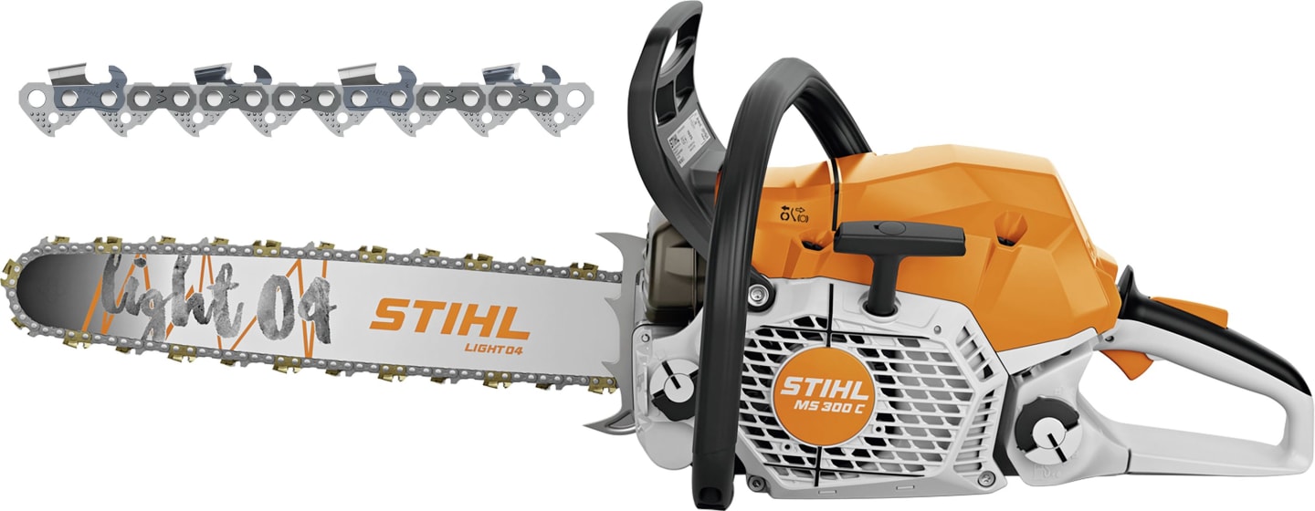 STIHL Benzin-Kettensäge "MS 300 C-M" 3,3 kW (4,5 PS) Schienenlänge 40 cm, mit 2 Ketten, MB02 200 0001
