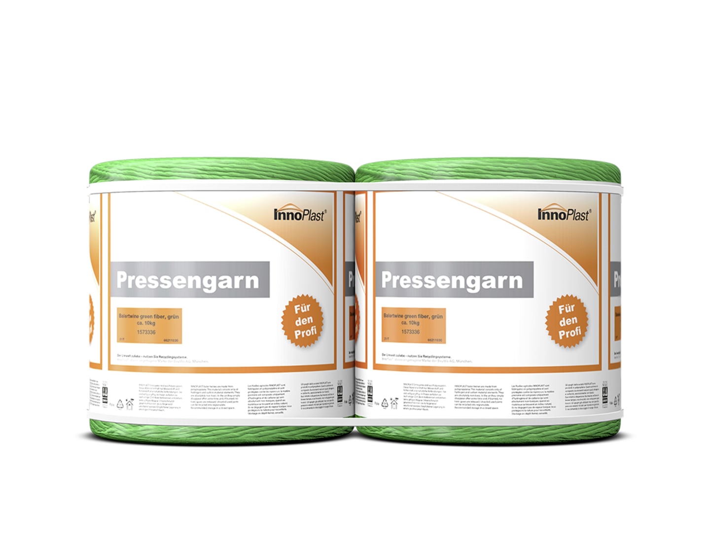 INNOPlast greenfiber Pressengarn 2 Rollen à 10 kg grün 2 Spulen à 10 kg hoch UV-stabilisiert