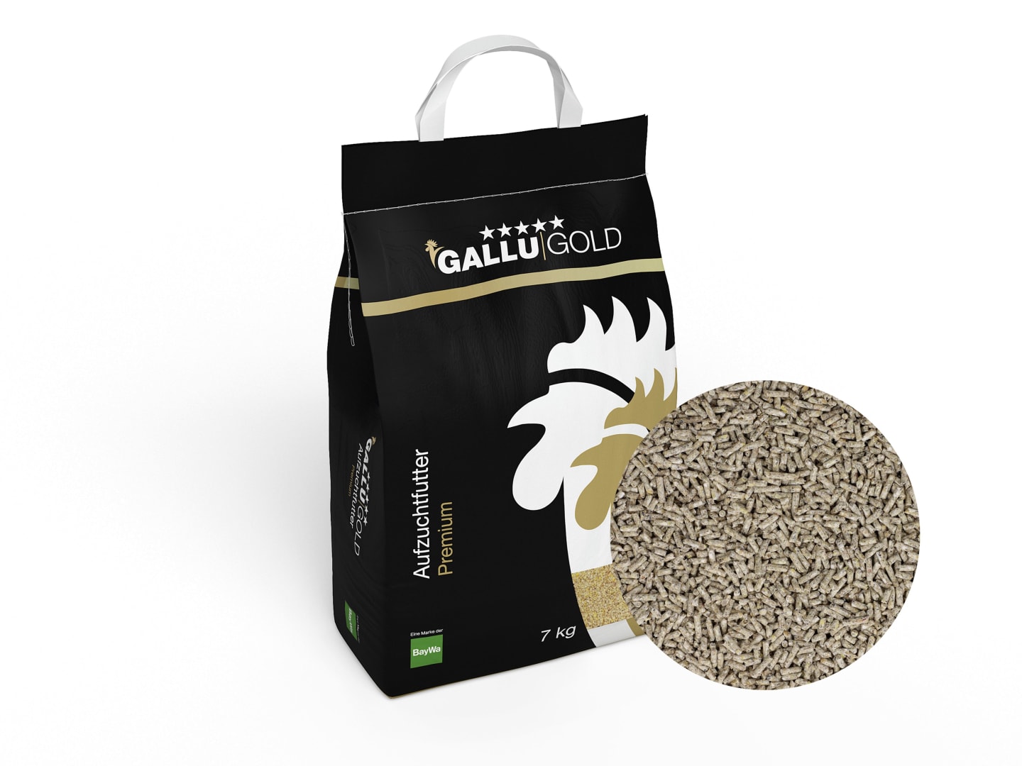 GALLUGOLD Junghennenkorn C Premium OG (Kleinpackung) 7 kg Sack mit Kokzidiostatikum zur Aufzucht von Junghennen, Junghennenfutter Pellet