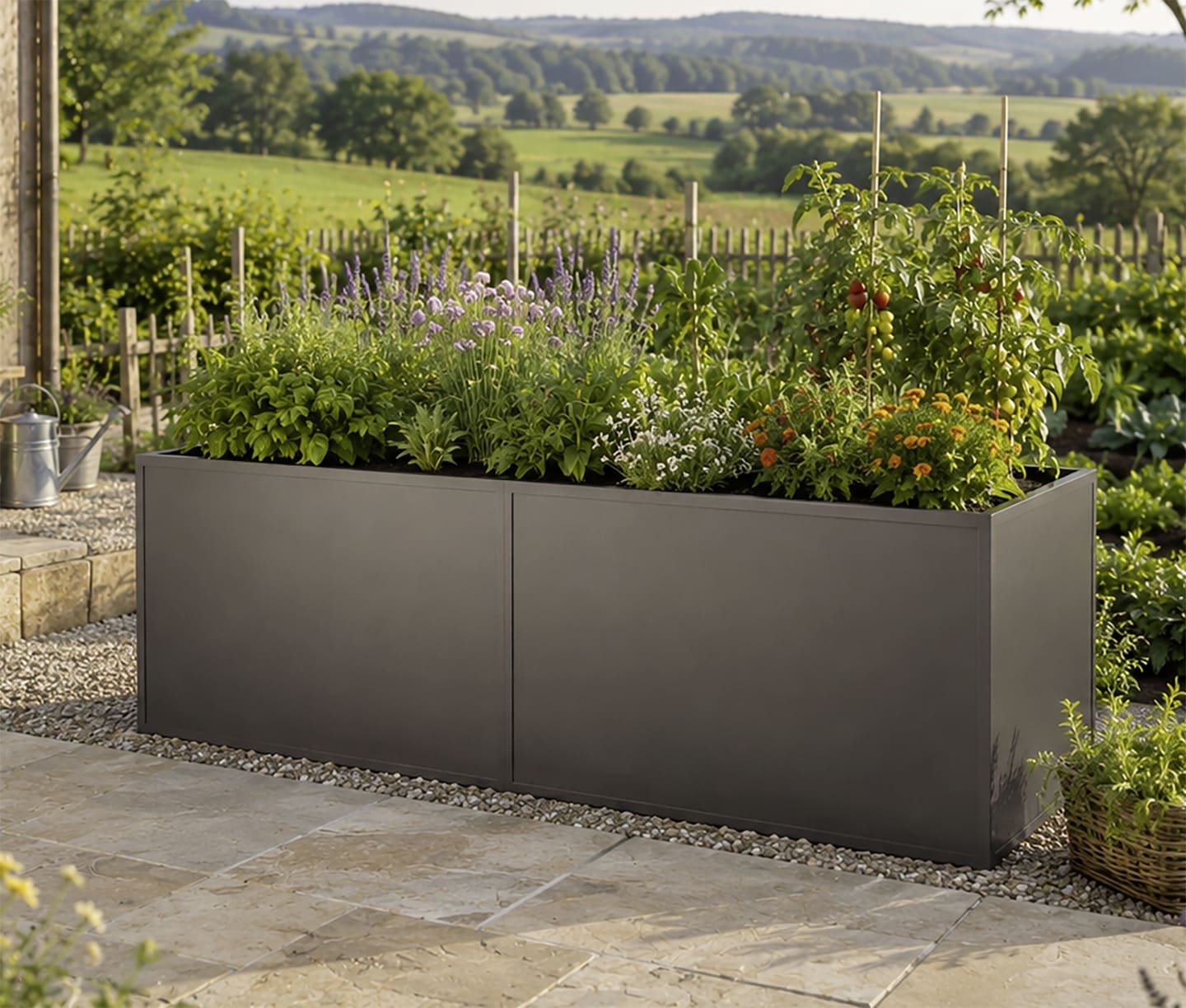 KGT Aluminium-Hochbeet 0,91 x 2,05 x 0,77 m Typ 210 anthrazitgrau Füllmenge 1.400 l