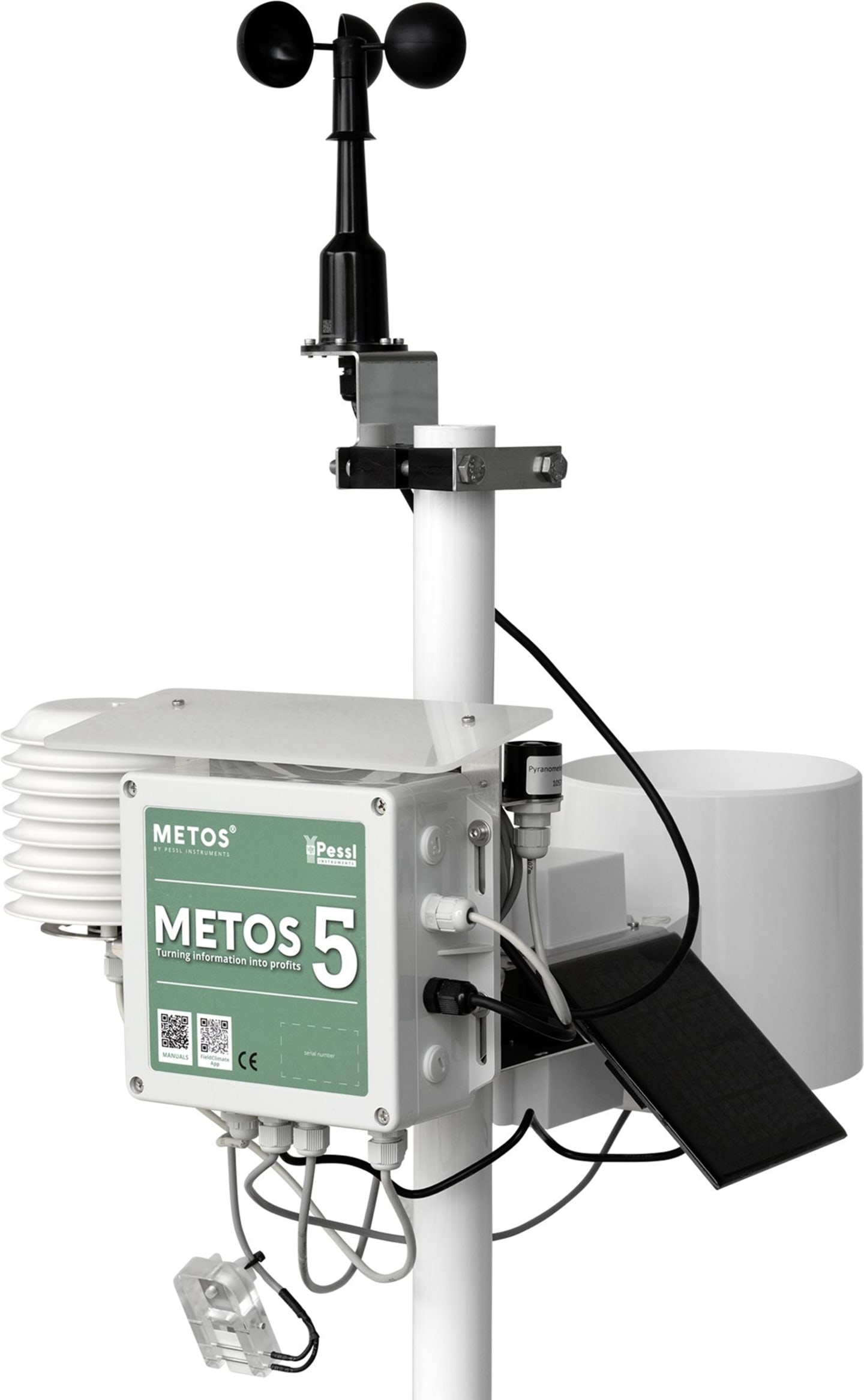 METOS® Wetterstation "300-MWS" mit 5 Sensoren/Stationsmast, zzgl. Servicevertrag, 700562 + 20221045-1