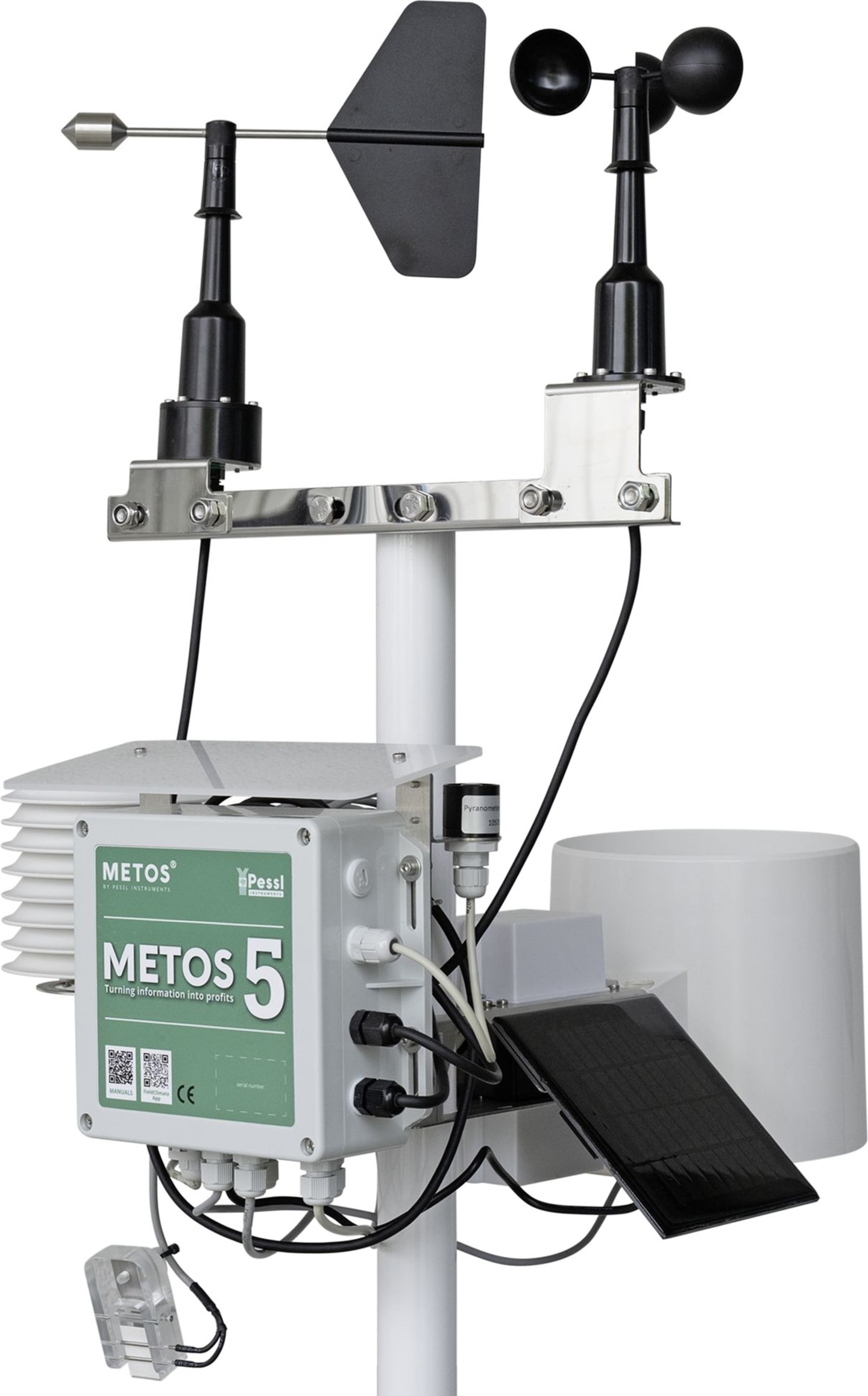 METOS® Wetterstation "300-MWS-D" mit 6 Sensoren/Stationsmast, zzgl. Servicevertrag, 700582 + 20221045-1