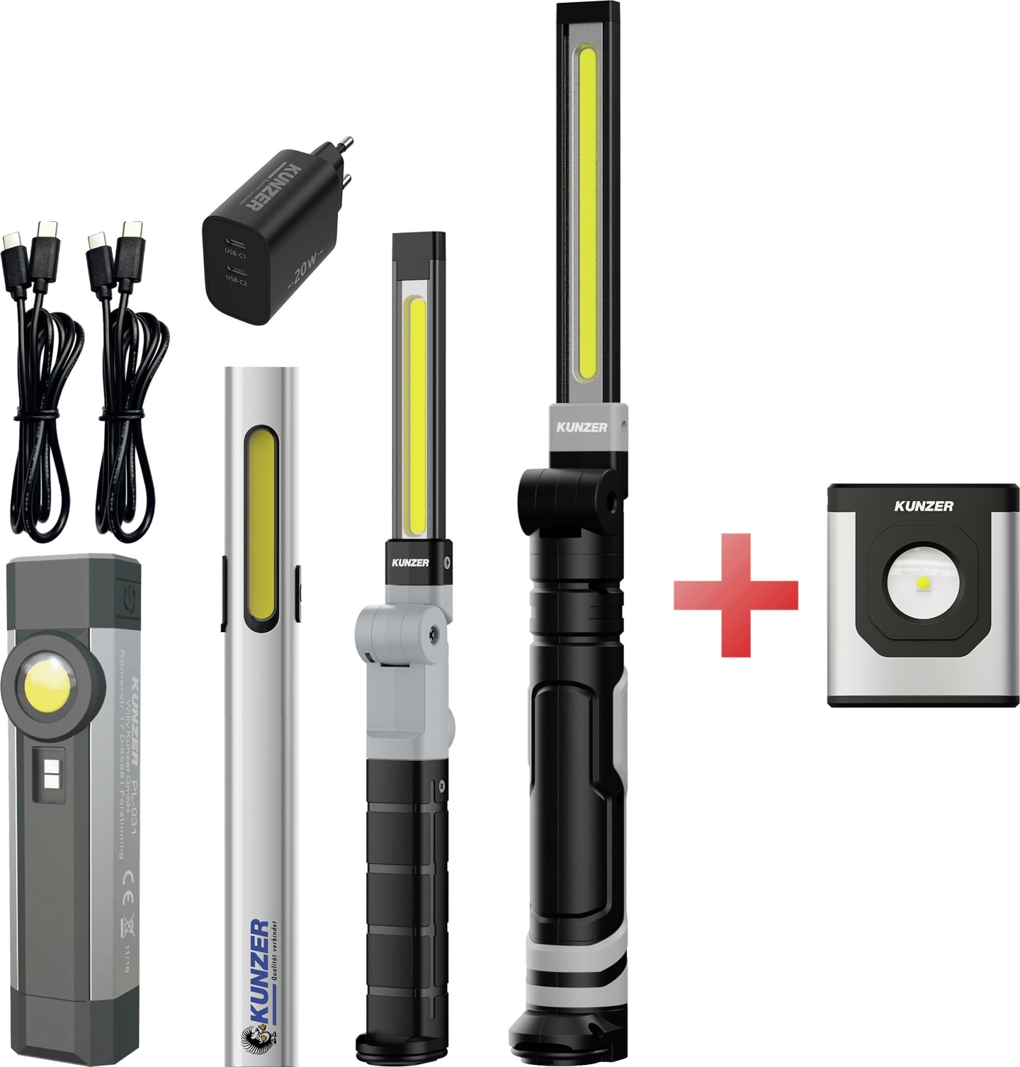 KUNZER LED-Akku-Arbeitsleuchtenset, 7PA104