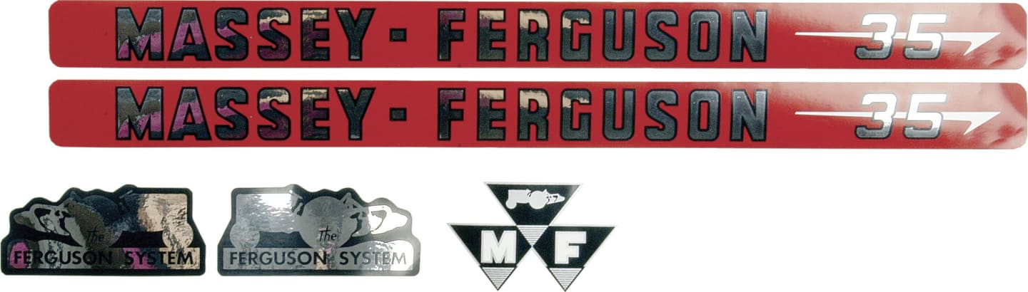 Aufklebersatz "MF 35" für Massey Ferguson, Vergl. Nr. Massey Ferguson: 3406970M91