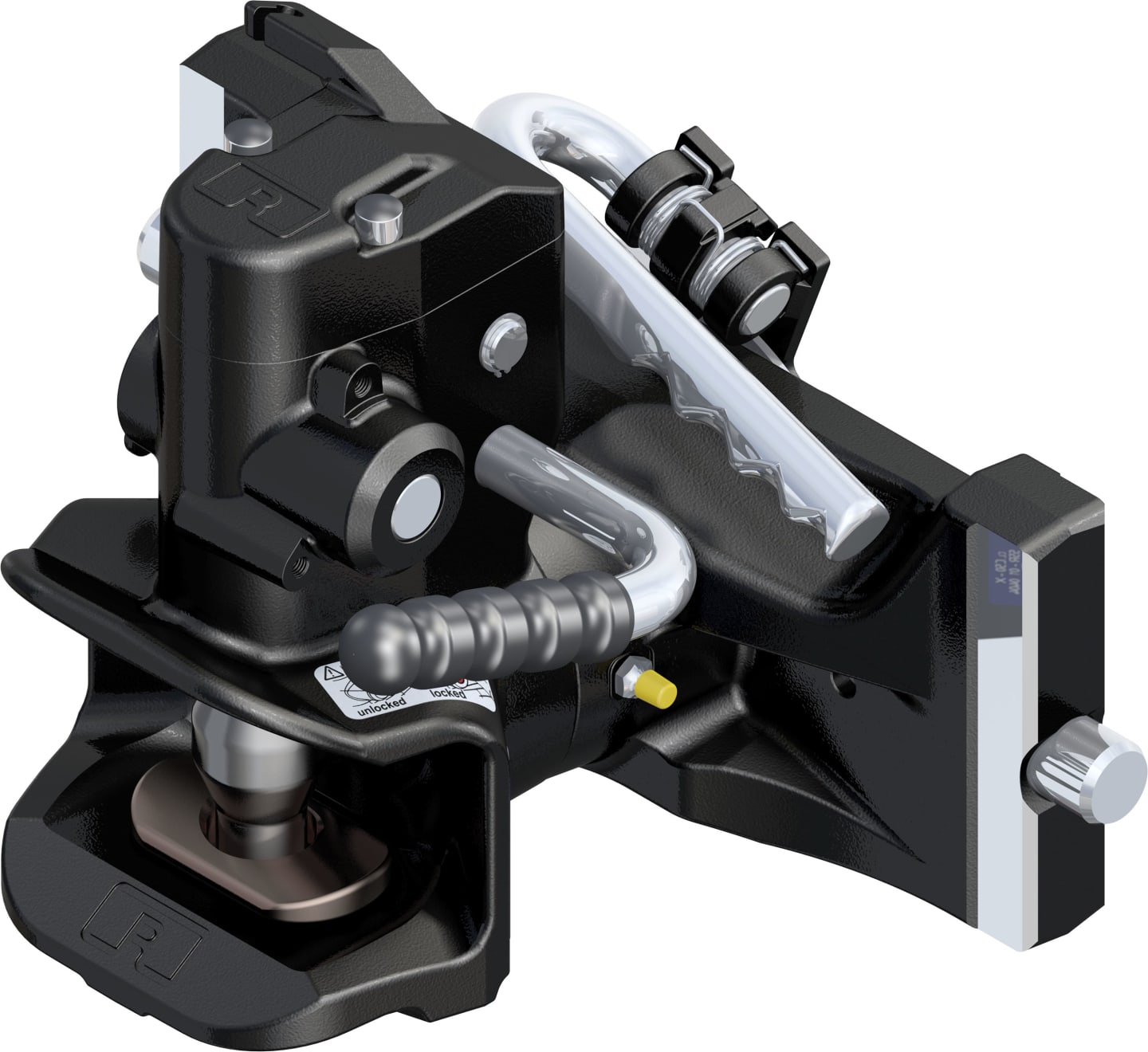 Rockinger Zugmaul "RO865D" automatisch ohne Sicherheitssensor, mit Adapterplatte, 330/25/32 mm, Ø Bolzen 38 mm, schwarz, RO865D3030D