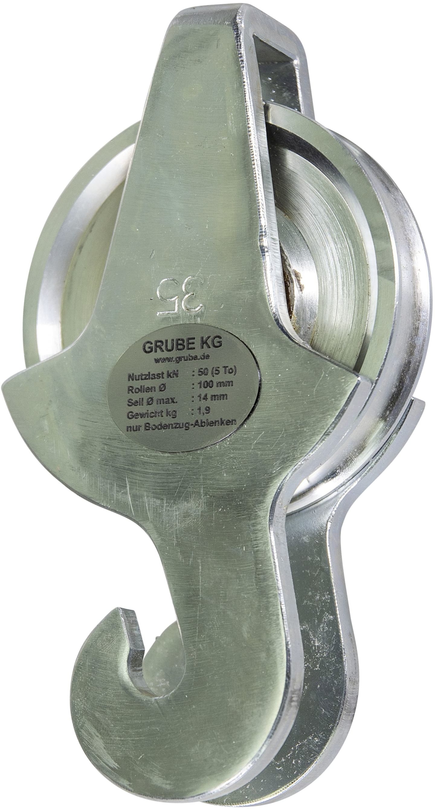 Umlenkrolle "UR 100" Nutz-/Zuglast 5,0 t/2,5 t, Ø Seil max. 14 mm