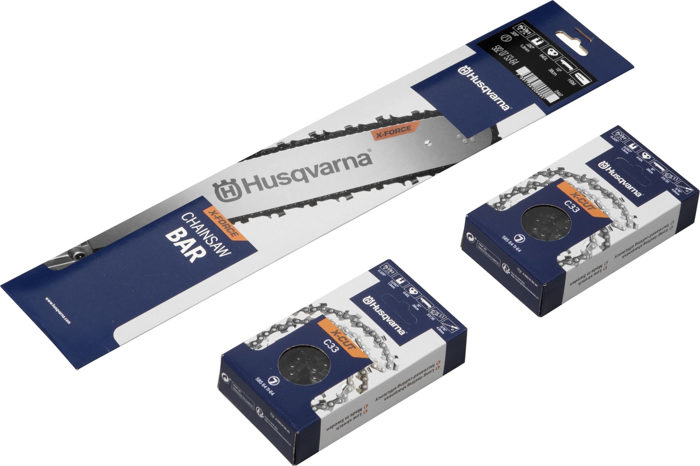 Husqvarna® Führungsschiene + Kette "X-Cut C33 Kit" 38 cm .325" .050"/1,3 mm, 2 Ketten/1 Führungsschiene, 5478988-64