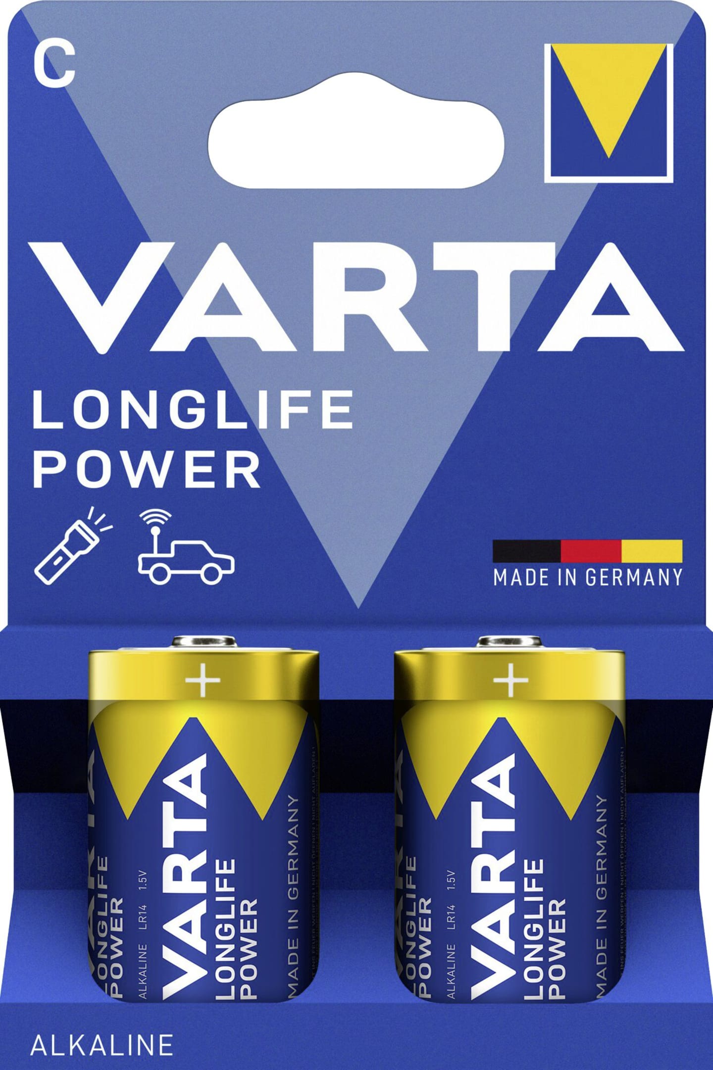 VARTA Batterie Alkaline Longlife Power C; Baby; LR14 1,5 V, 2 St. Blister, 4914121422