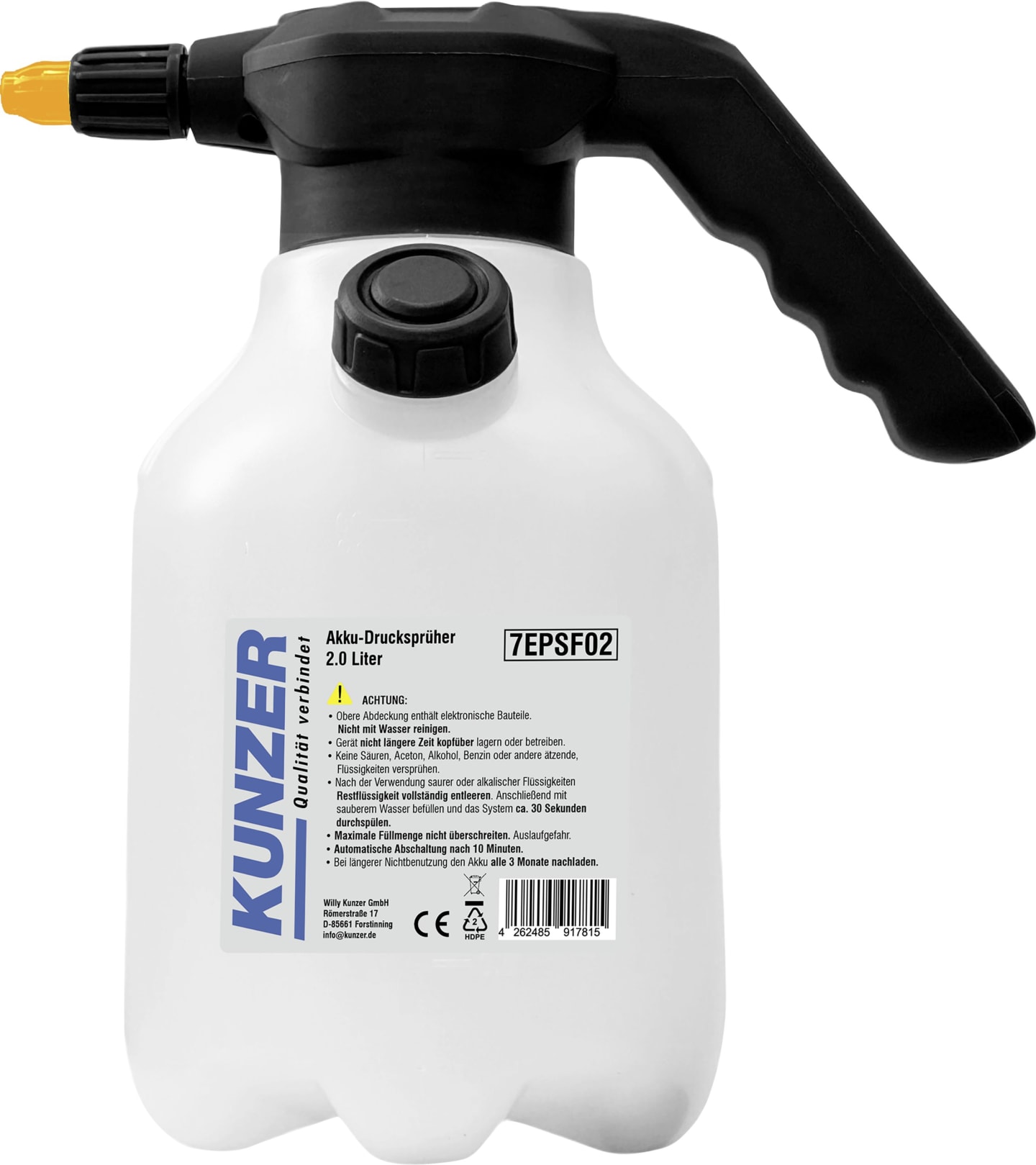 KUNZER Akku-Handspritze 2 l, 7EPSF02