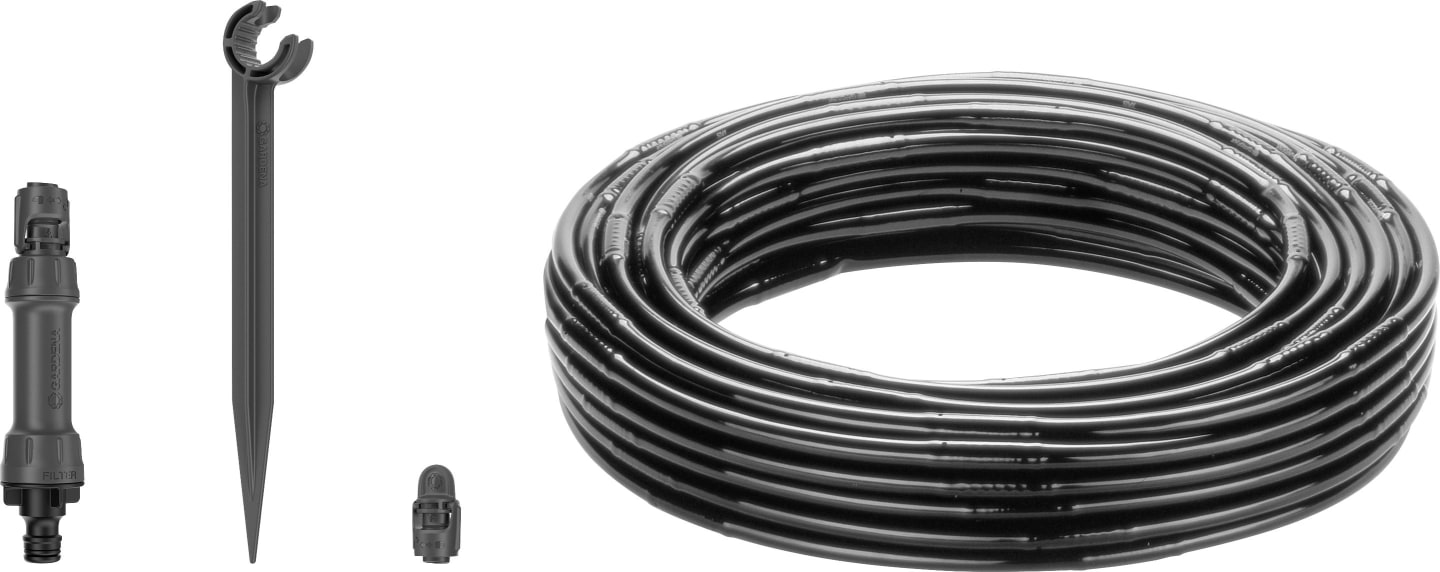 GARDENA Tropfbewässerung Hecken/Büsche Set (25 m) Höhe 495 mm, 13500-20