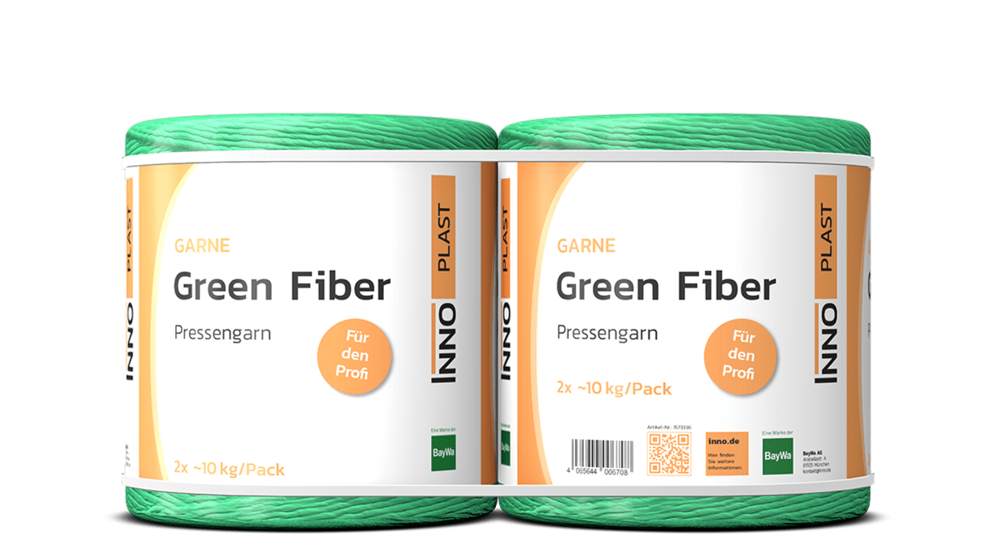 INNOPlast greenfiber Pressengarn 2 Rollen à 10 kg grün 2 Spulen à 10 kg hoch UV-stabilisiert