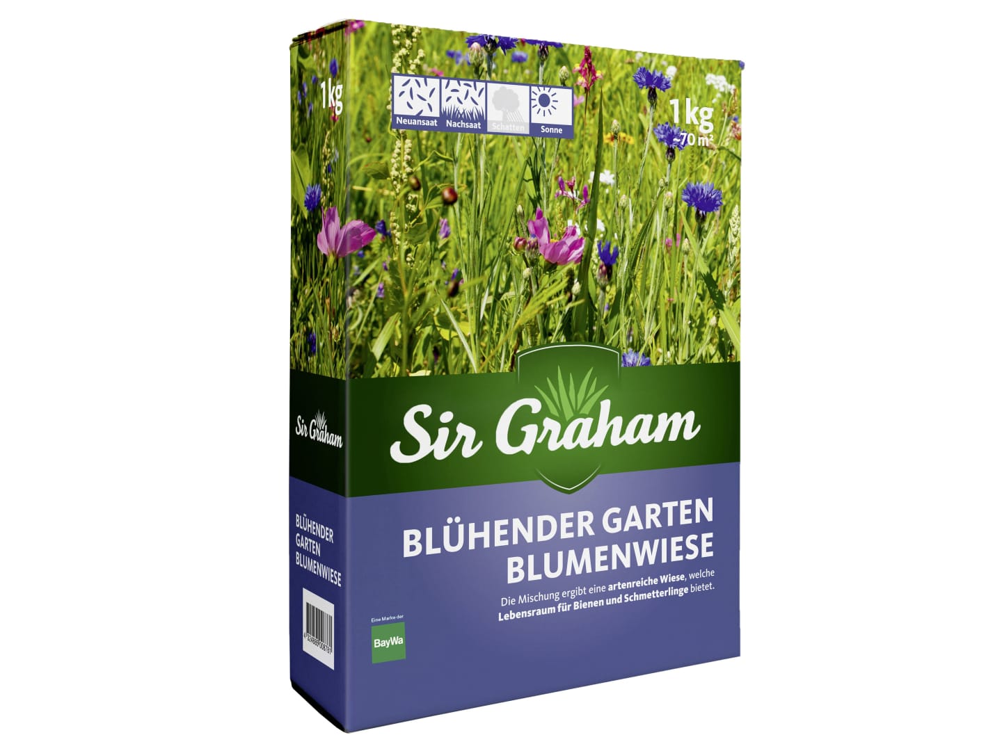 Sir Graham Blumenwiese Samen mit Gräsern 1 kg Karton 70 m²