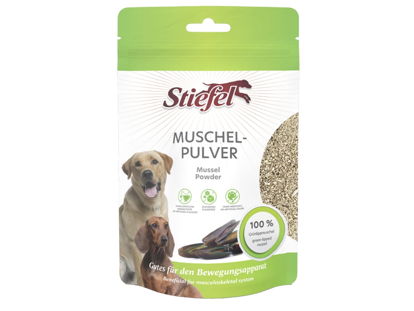 Stiefel Hund Muschelpulver 100 g Beutel Pulver