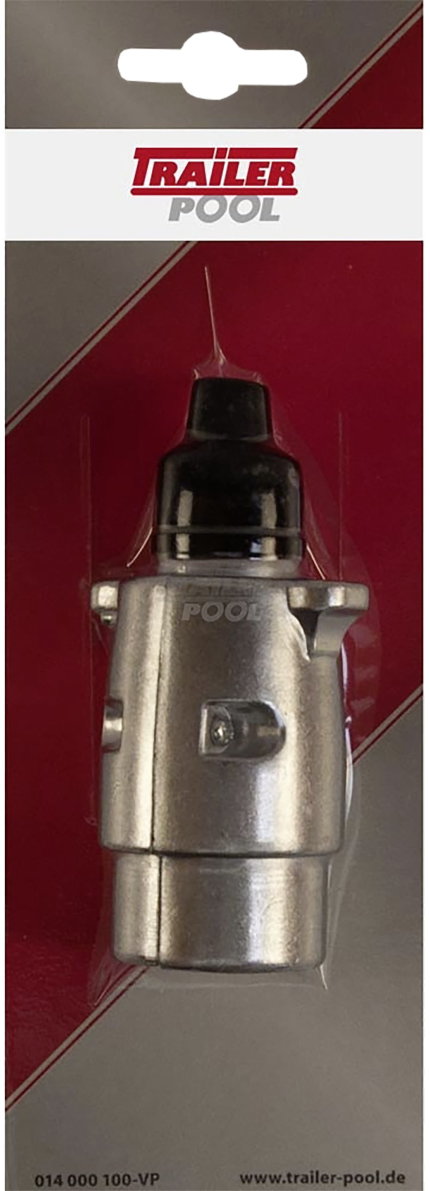 TRAILER POOL Stecker 7-polig, 12 V, Schraubanschluss mit Zugentlastung, Metall, Blister, 014 000 100-VP