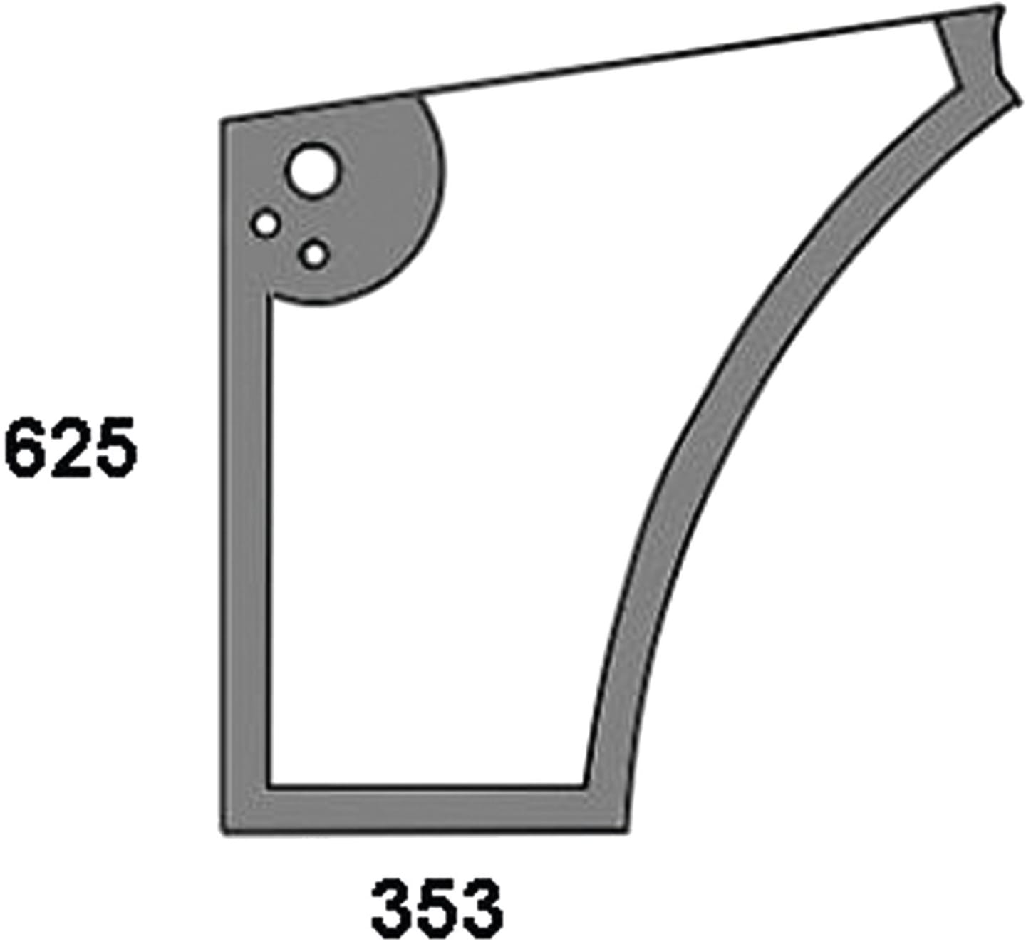 Türscheibe, grün, unten links, Siebdruck, für Case IH JX, Ford New Holland TDD