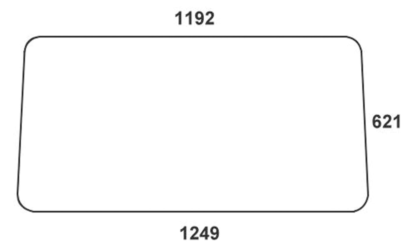 Frontscheibe klar, Breite 1.249 mm; 1.192 mm, für Mercedez-Benz MB-Trac