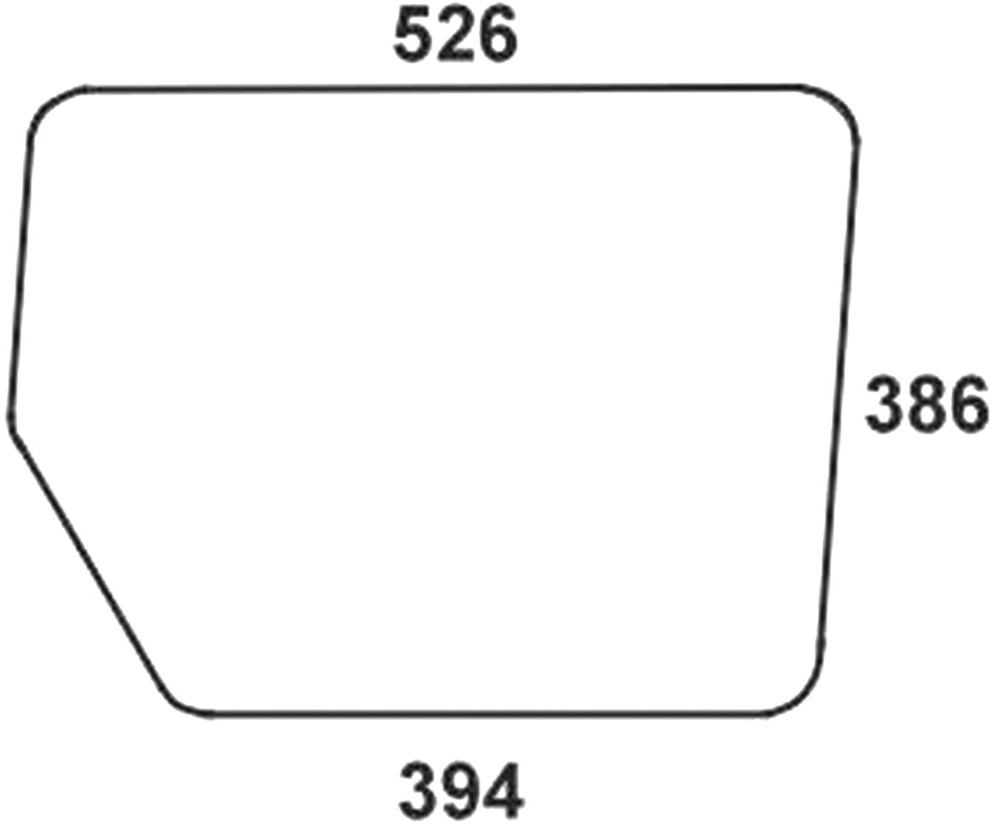 Seitenscheibe 626/394 x 386 x 5 mm klar, für Traktor Mercedes-Benz MB-Trac