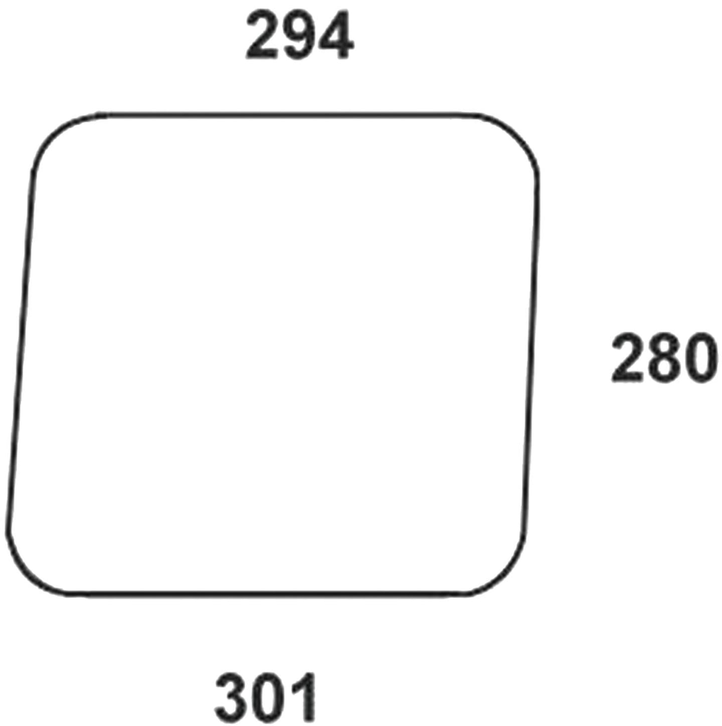 Seitenscheibe 294/301 x 280 x 5 mm grün, für Traktor Mercedes-Benz MB-Trac
