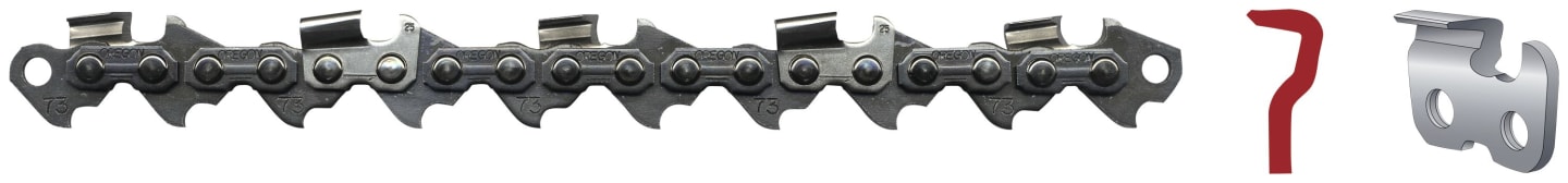 Oregon® Sägekette "Semi-Chisel 73DPX" 3/8", .058"/1,5 mm, Halbmeißel, abgelängt