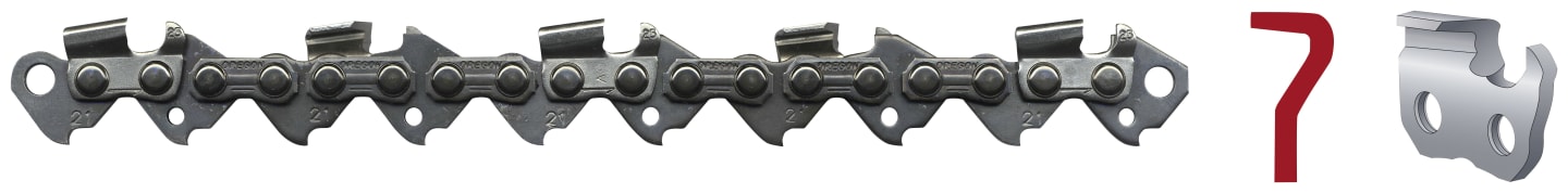 Oregon® Sägekette "Micro-Chisel® 21BPX" .325" .058"/1,5 mm, 64 Treibglieder, Halbmeißel, abgelängt, 21BPX-64E