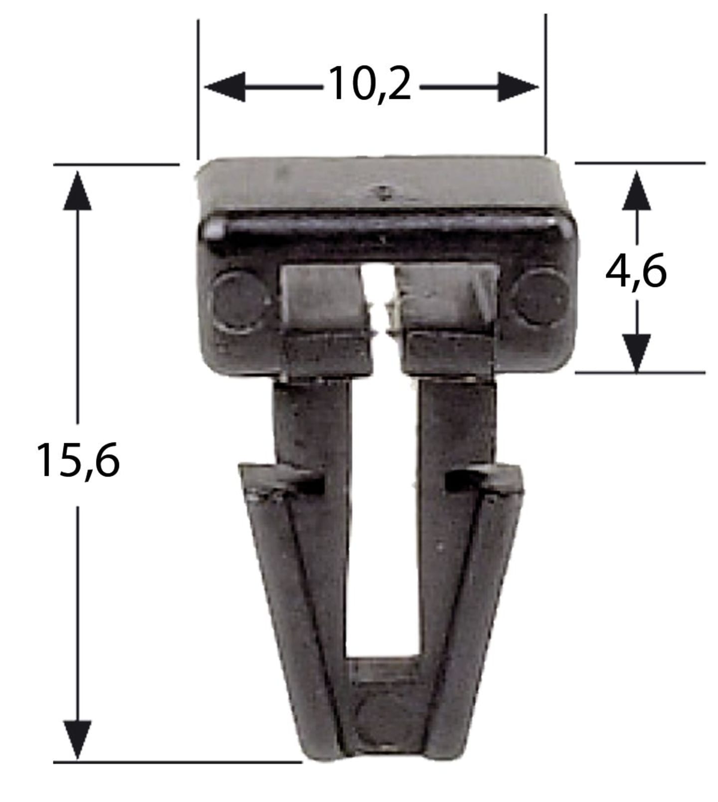 Herth + Buss Kabelbindersockel gesteckt, Spreizanker, 10,2 x 4,6 x 15,6 mm, 50 265 750