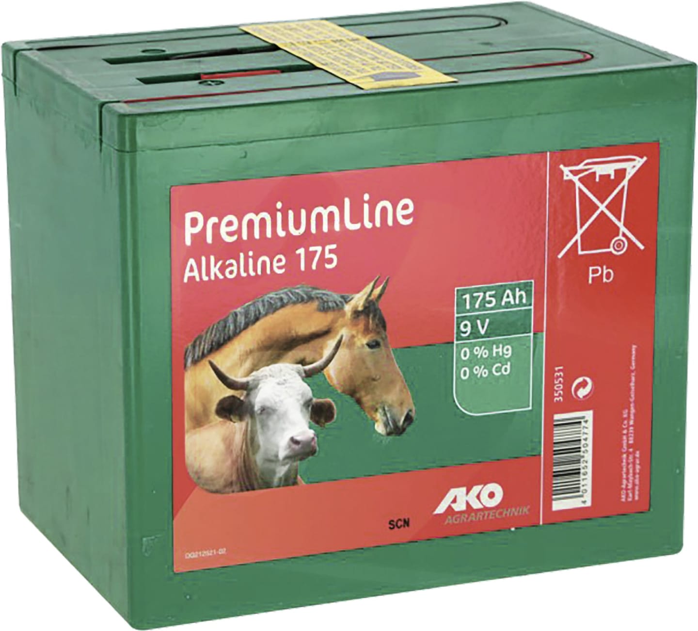 Ako Weidezaunbatterie "Premium Line" 9 V/175 Ah Alkali/Mangan, 1 St., 350531