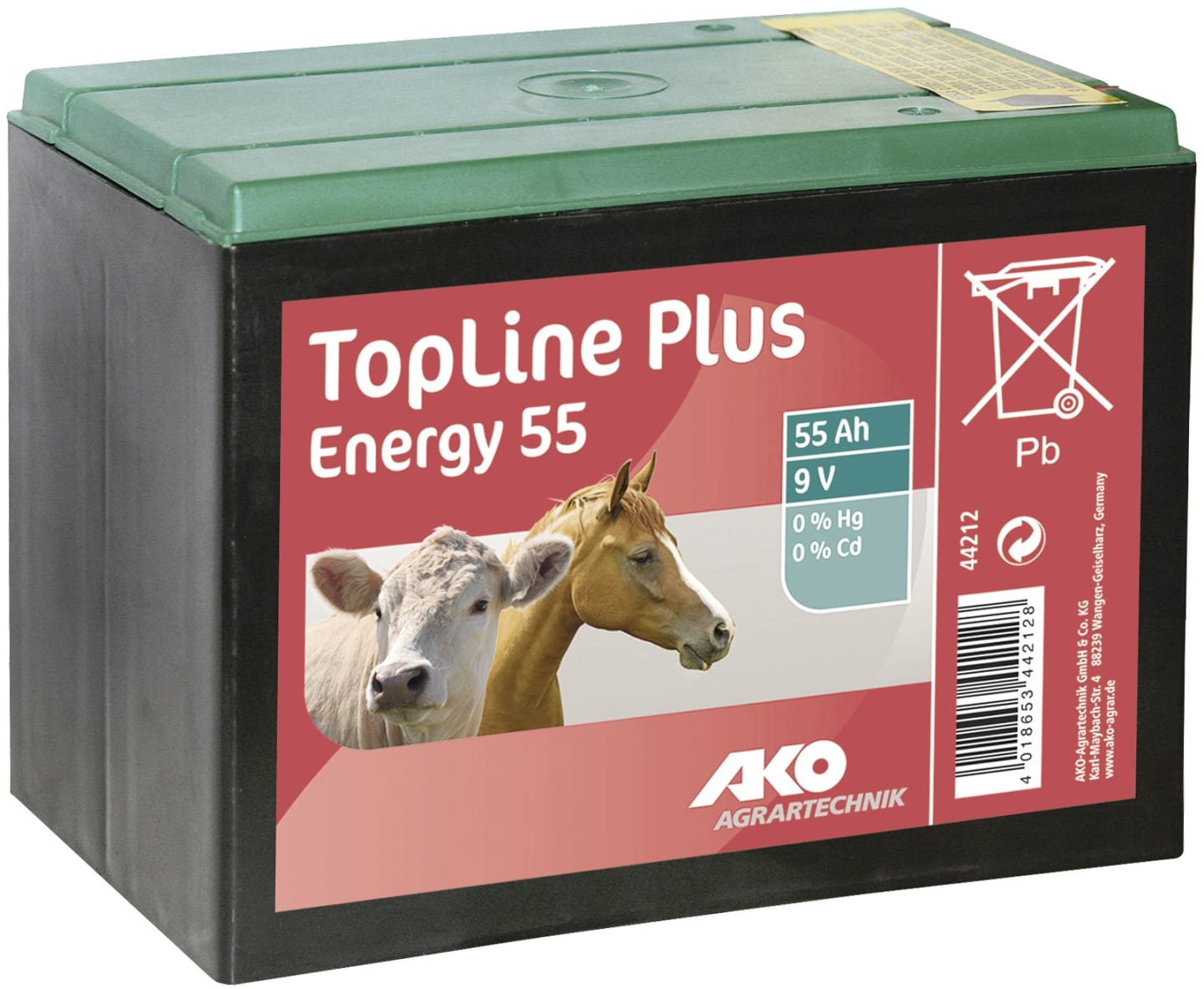 Ako Weidezaunbatterie "Top Line Plus" 9 V/55 Ah Zink/Kohle, 44212