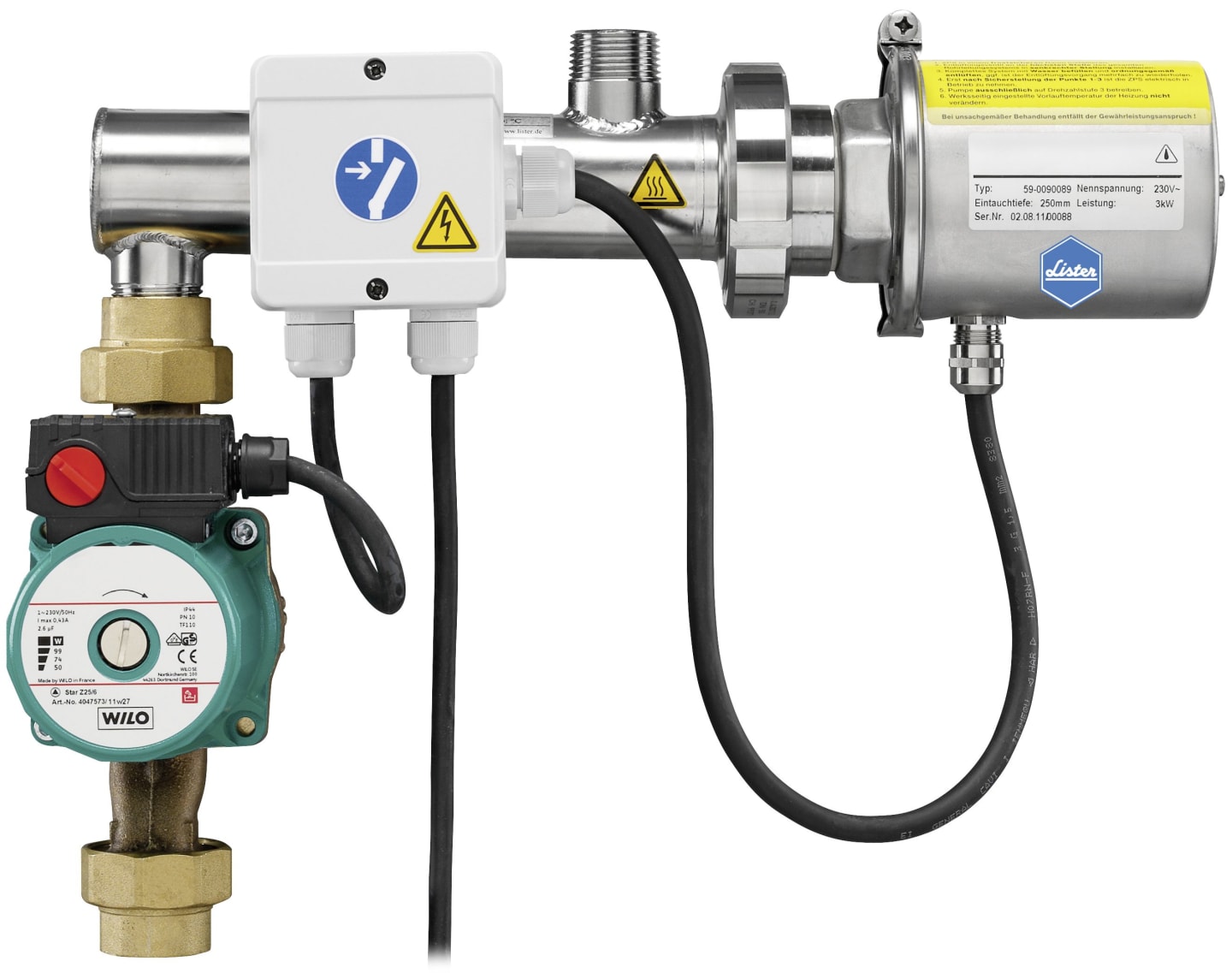 Lister Zirkulationspumpe "ZPS ECO II" 230 V Heizleistung 3.000 W, Anschluss 1", 50-6100000