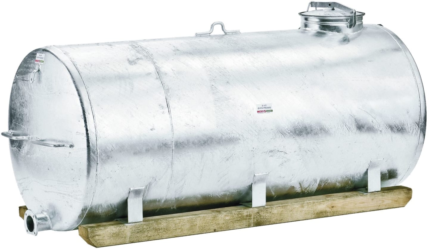 Growi® Wassertank 1.500 l, Stahl, feuerverzinkt, mit Holzkufen, 3806
