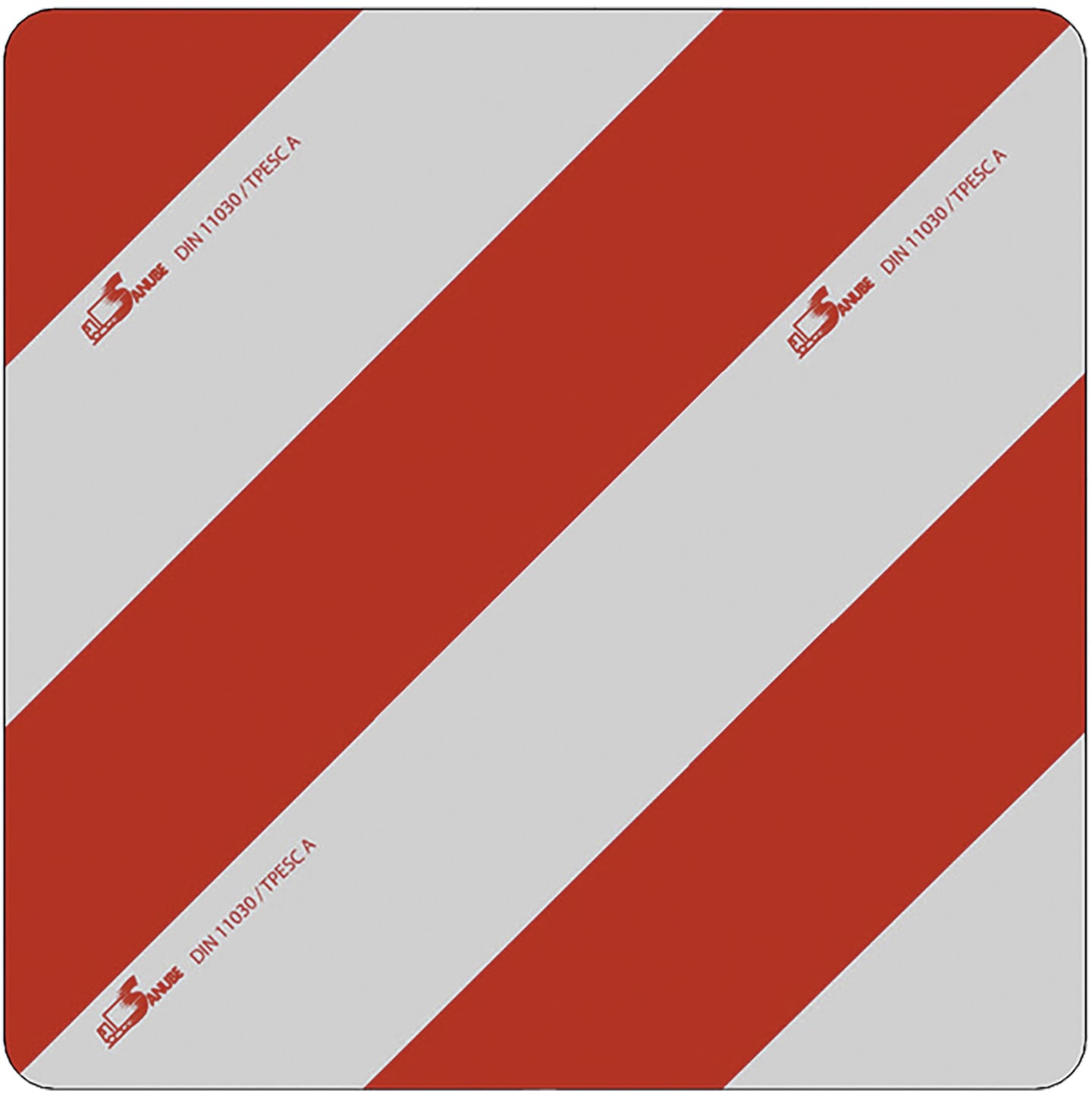 Warntafel "Folie Typ 1" links/rechts 423 x 423 mm rot; weiß, einseitig beklebt, ohne Beleuchtung, Stahl, verzinkt