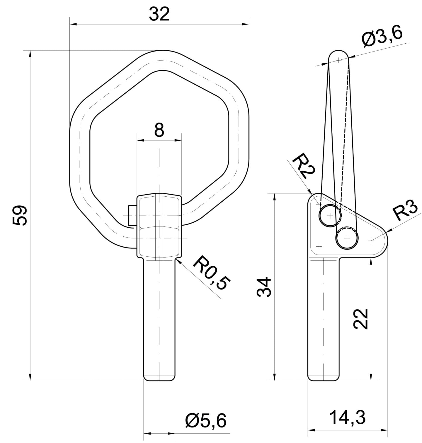 Klappsplint 22 x 5,6 mm für Amazone Kreiseleggenzinken